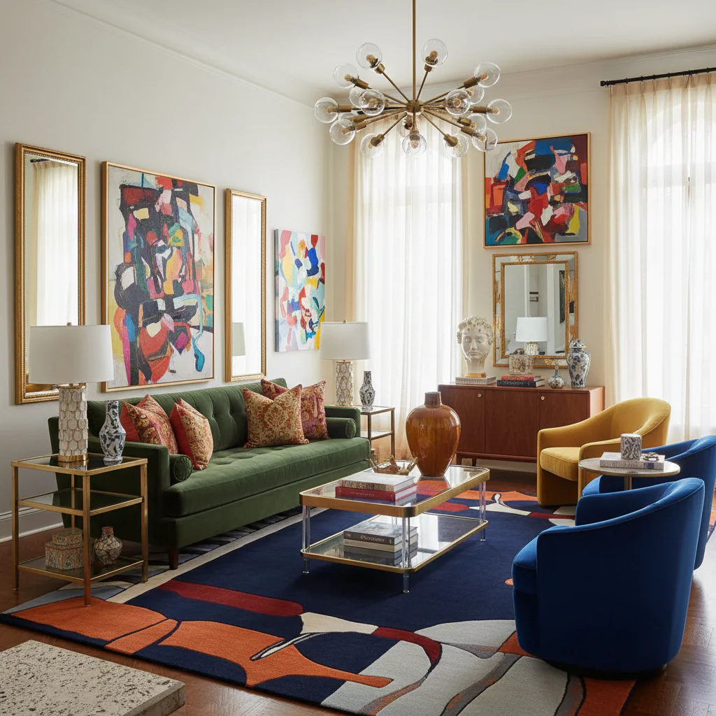 Velvet Shadow Rhythm Hand Tufted Rug - Image 2