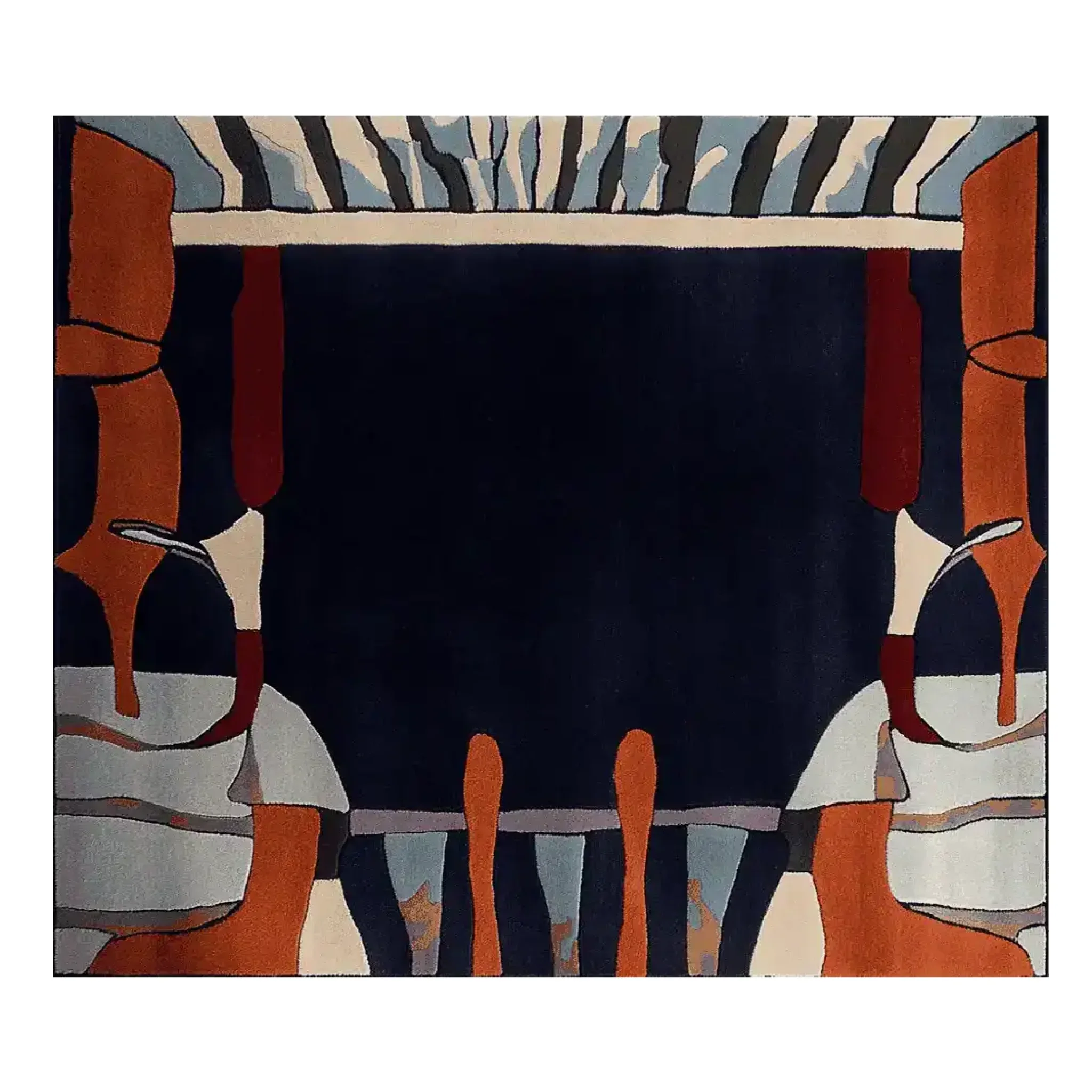Velvet Shadow Rhythm Hand Tufted Rug - Image 4