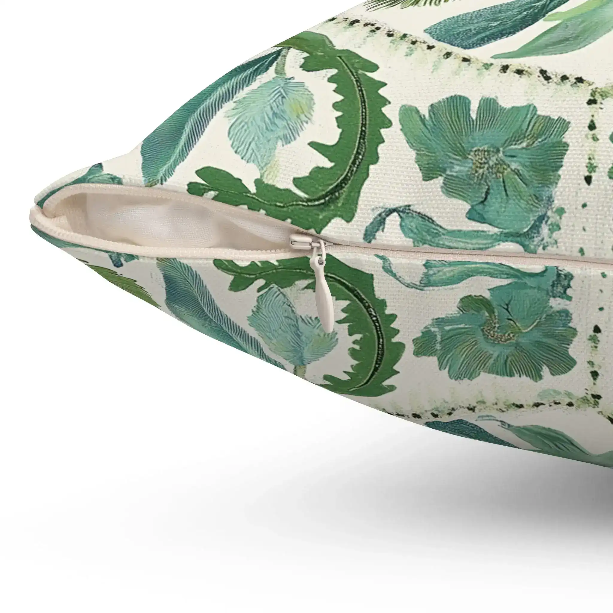Verdant Harmony Birds & Palms Throw Pillow - Image 3