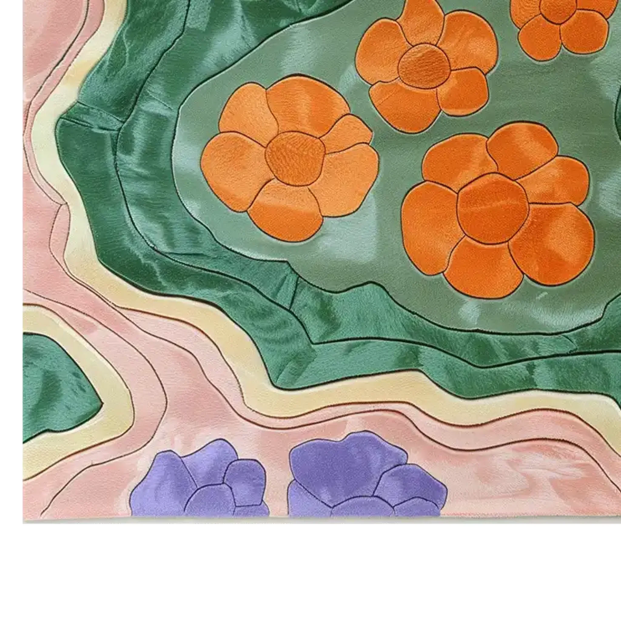 Verdant Kaleidoscope Hand Tufted Wool Rug - Image 3