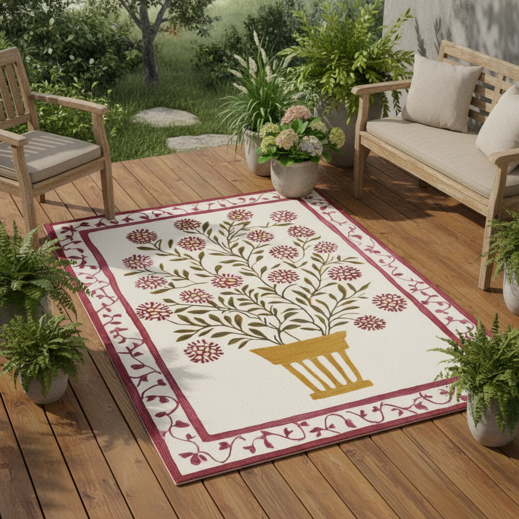 Vibrant Bloom Cascade Hand Tufted Wool Rug - Image 2