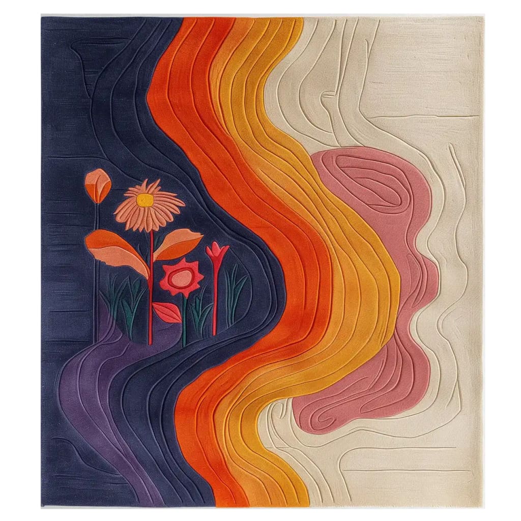 Vibrant Currents Hand Tufted Wool Rug