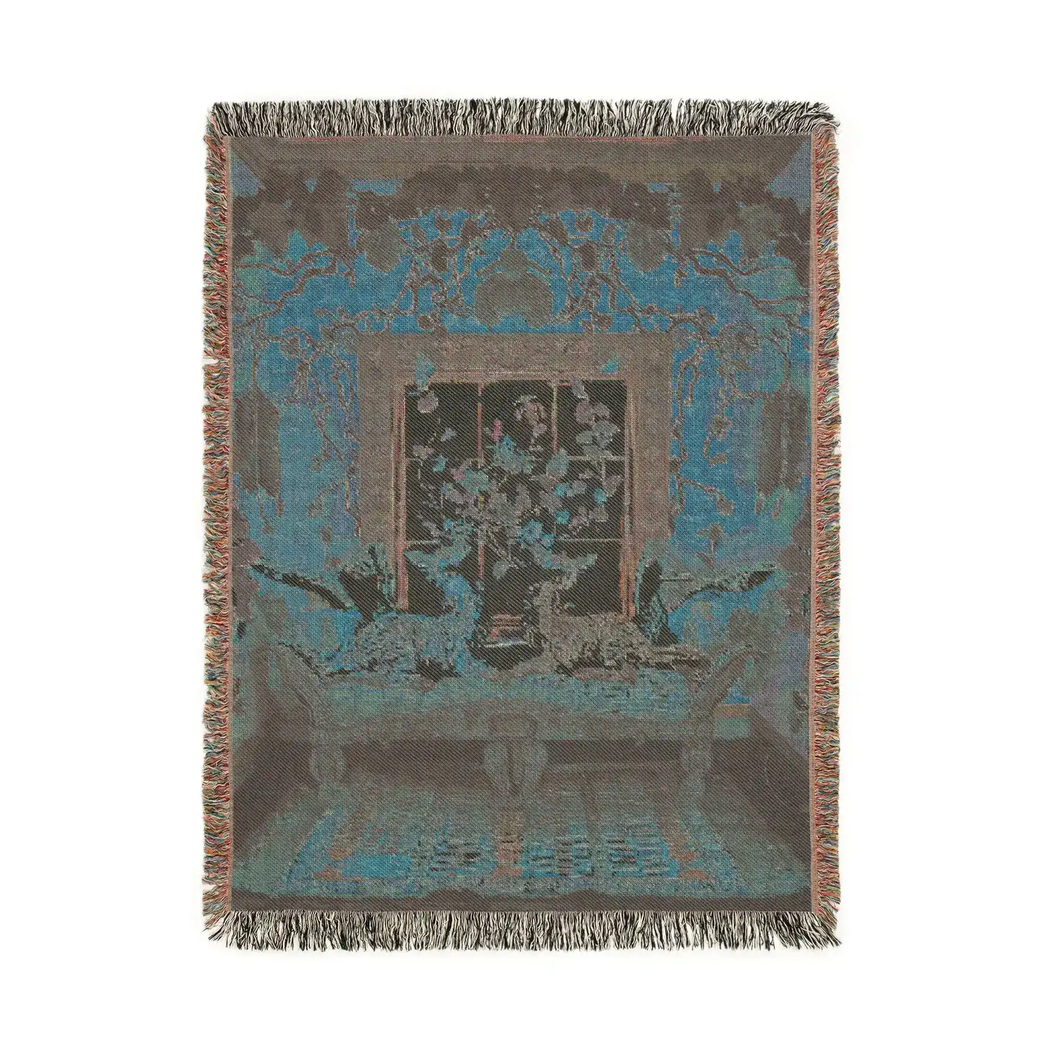 Vibrant Floral and Feline Woven Blanket - Image 6