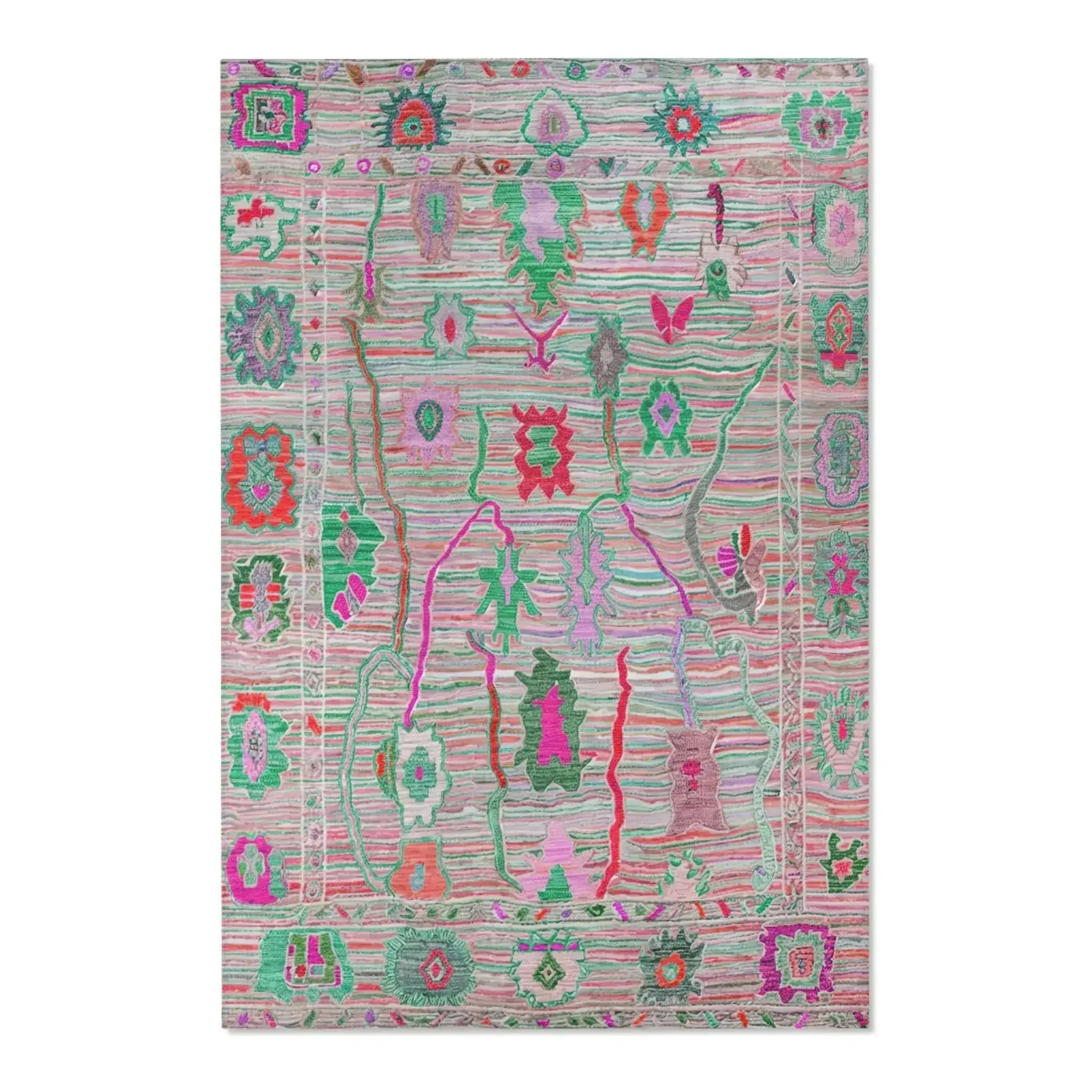 Vibrant Multicolor Striped Bohemian Accent Rug - Image 3