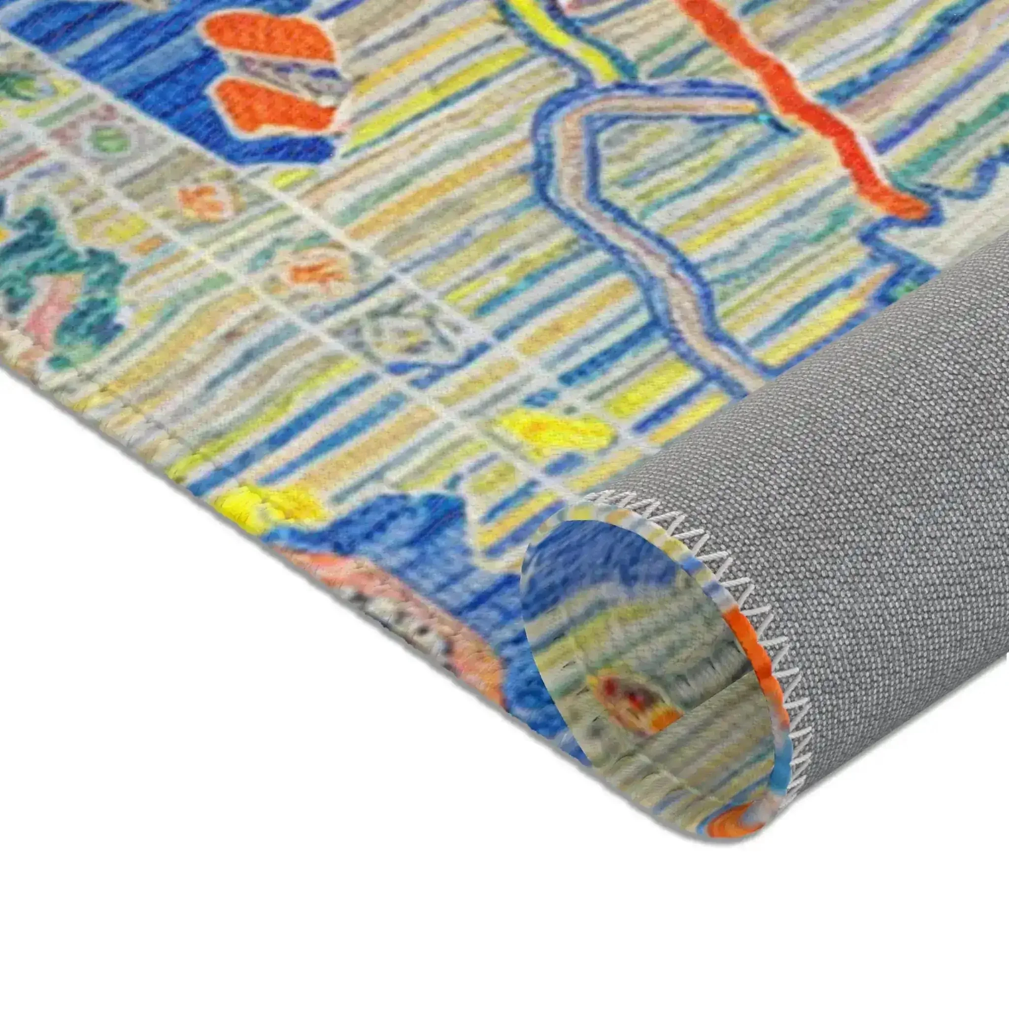 Vibrant Pastel Blue and Yellow Tribal Pattern Accent Rug - Image 4
