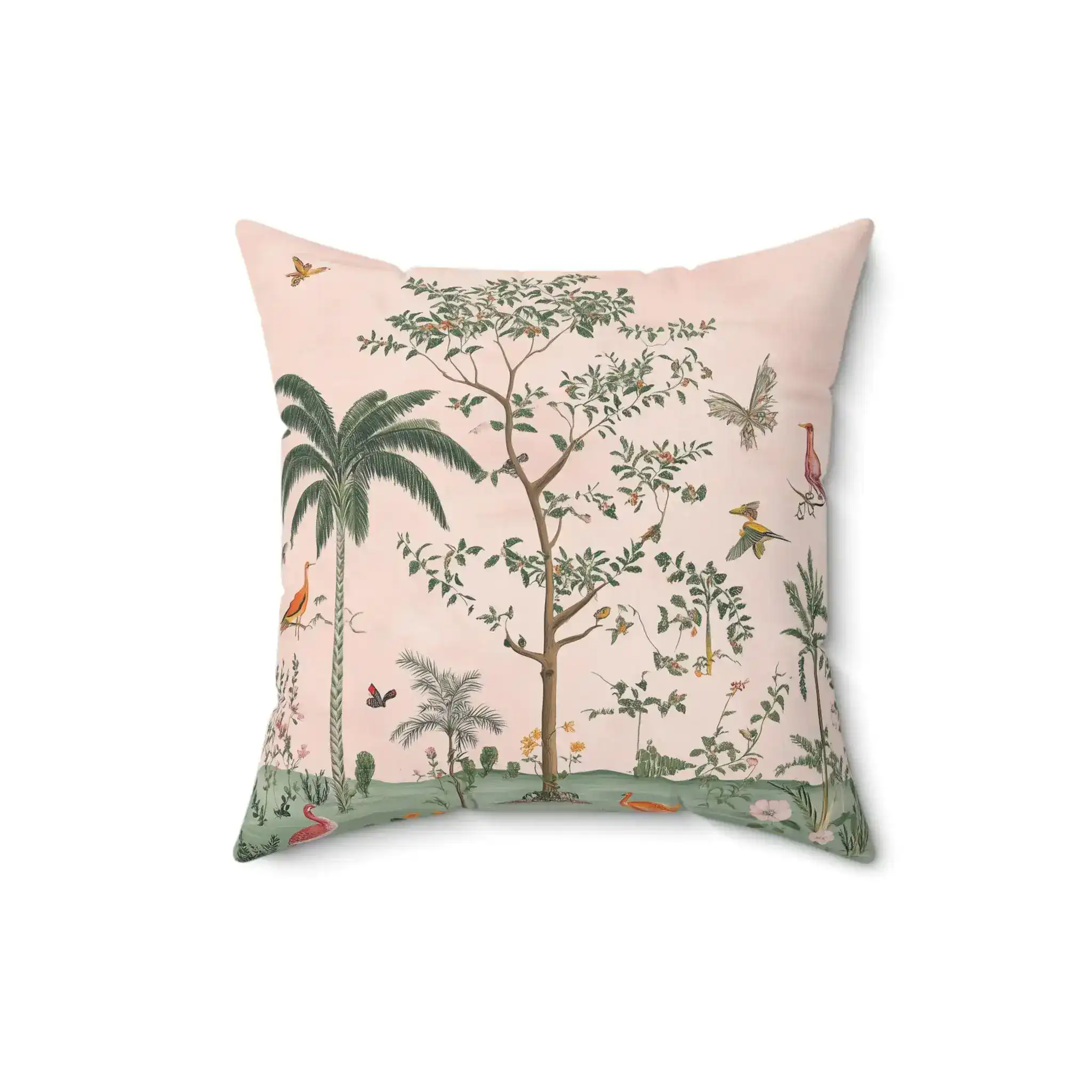 Vibrant Tropical Birds and Flora Throw Pillow - Image 3