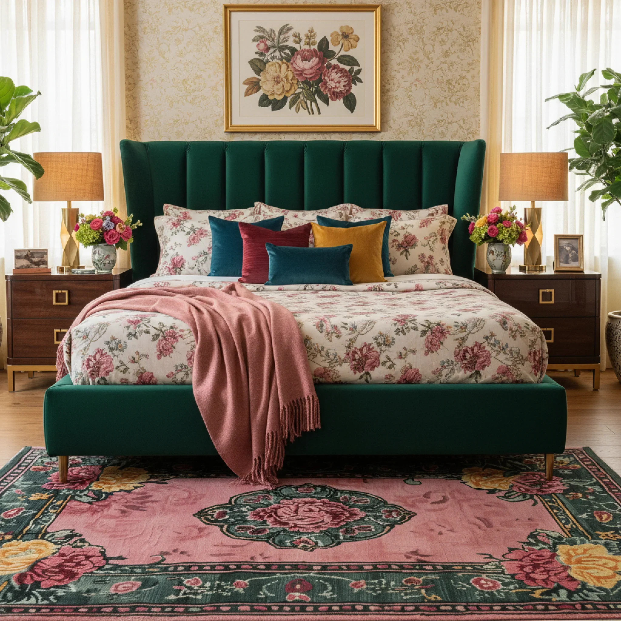 Victorian Bloom Hand Tufted Wool Rug - Image 3