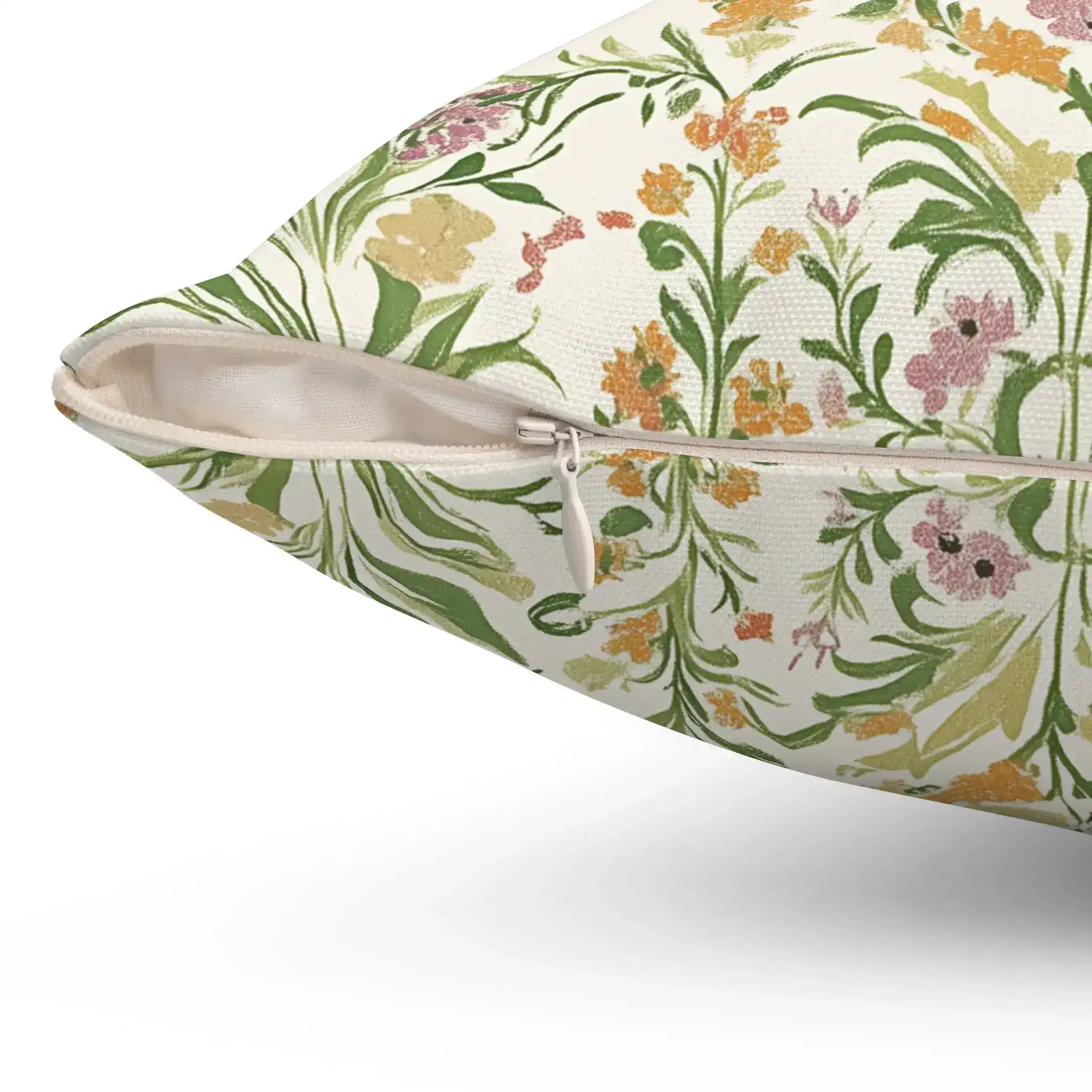 Victorian Muse Floral Portrait Throw Pillow - Image 3