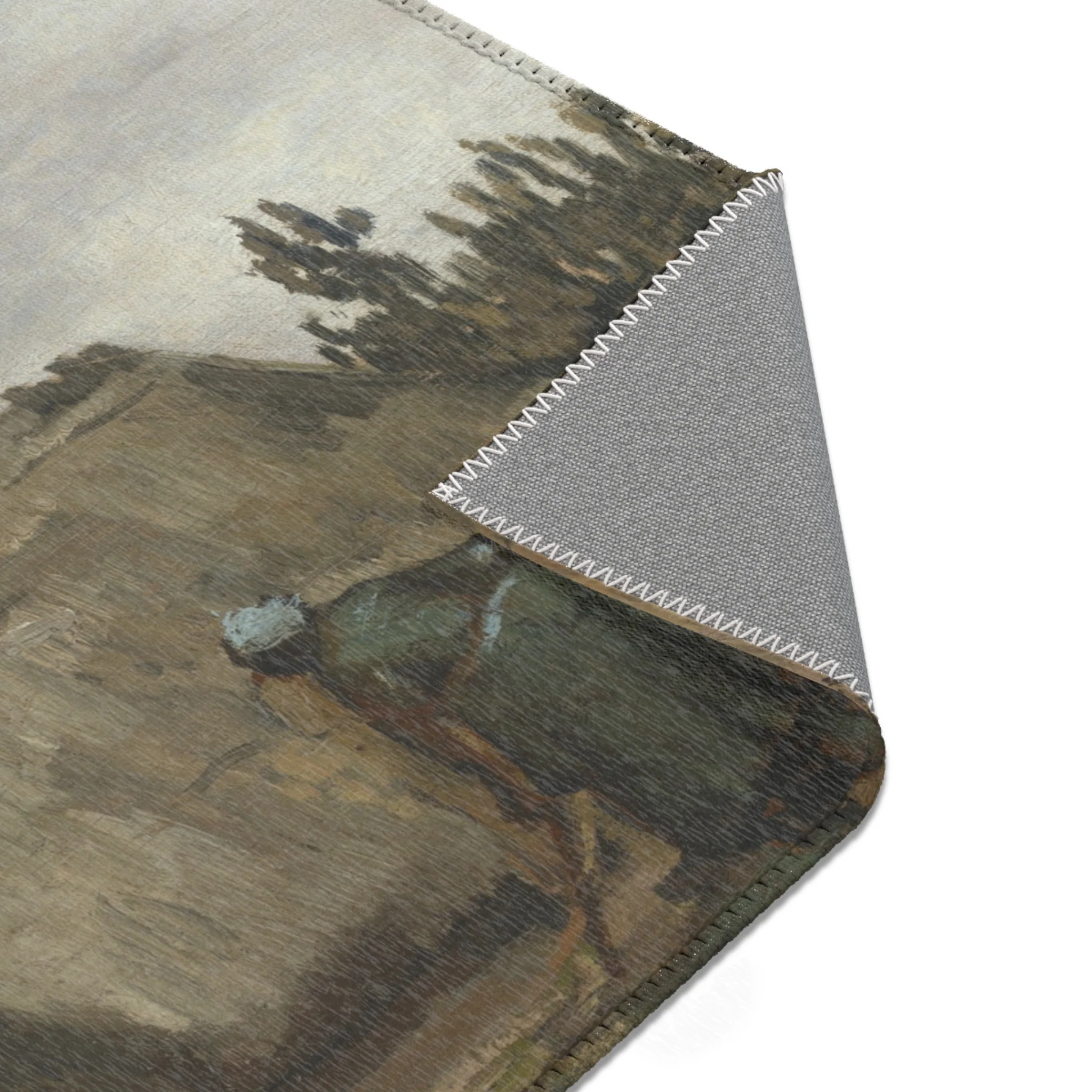 Vincent van Gogh - A Peasant Woman Digging in Front of Her Cottage | Area Rug - Image 13