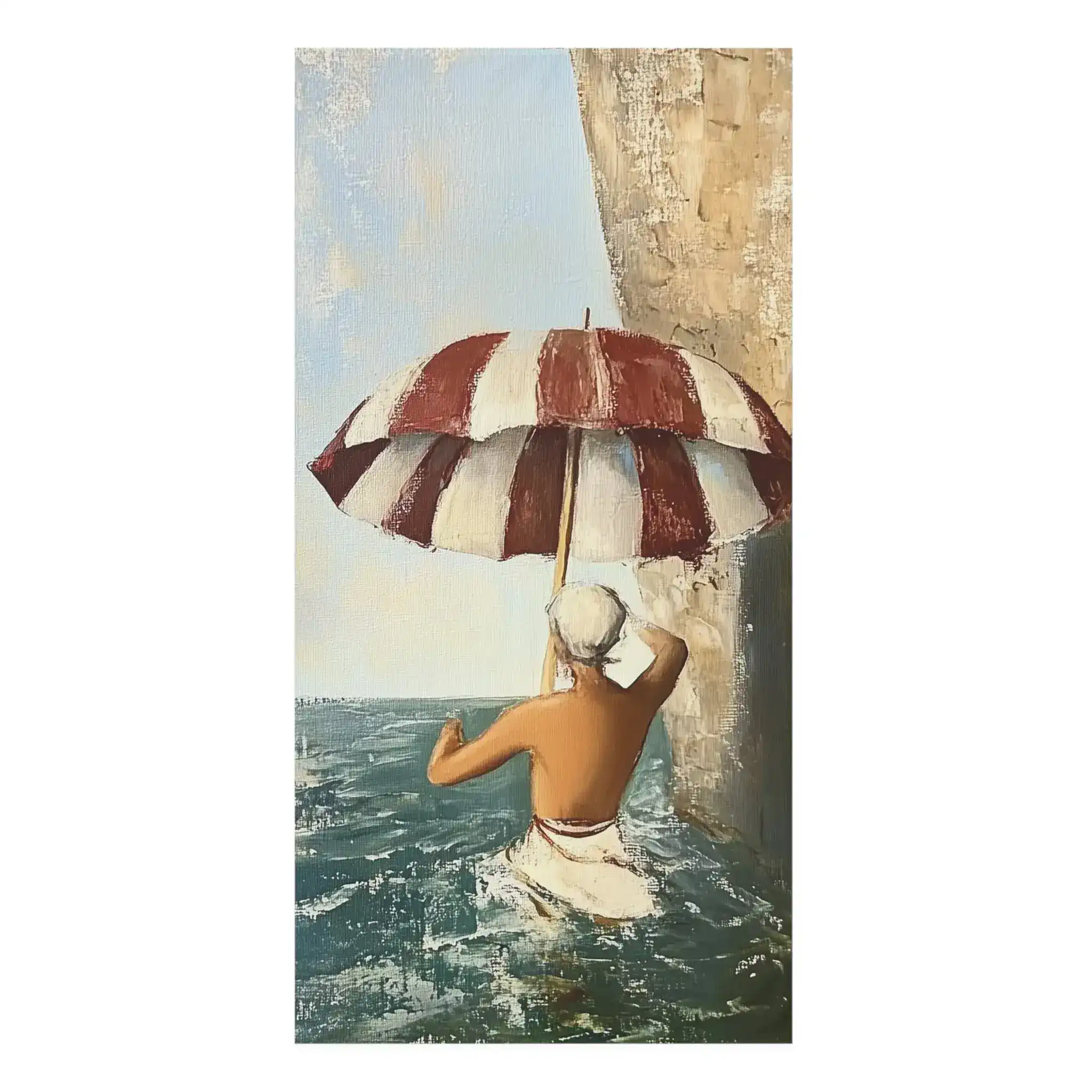 Vintage Beach Umbrella Bath Towel