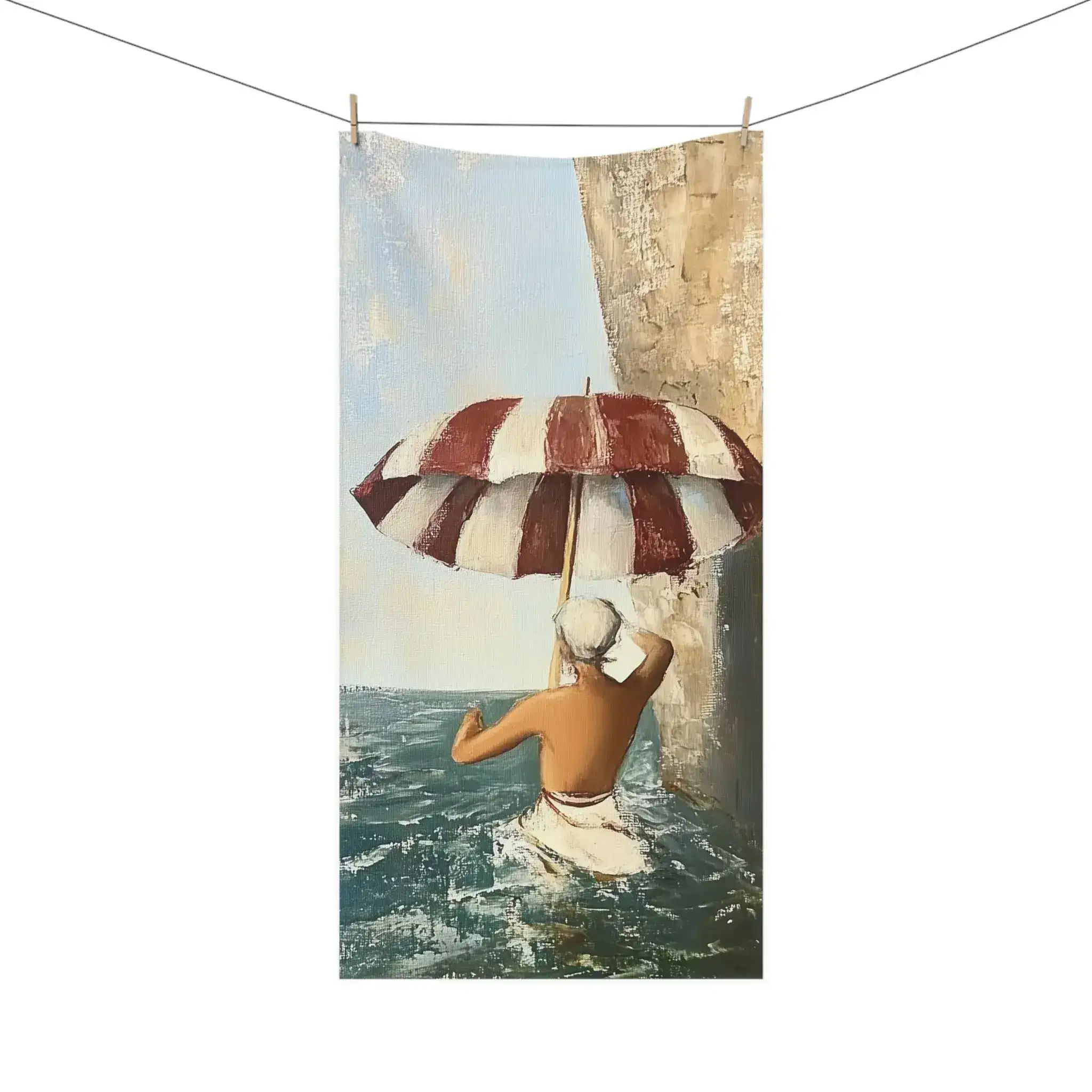 Vintage Beach Umbrella Bath Towel - Image 2