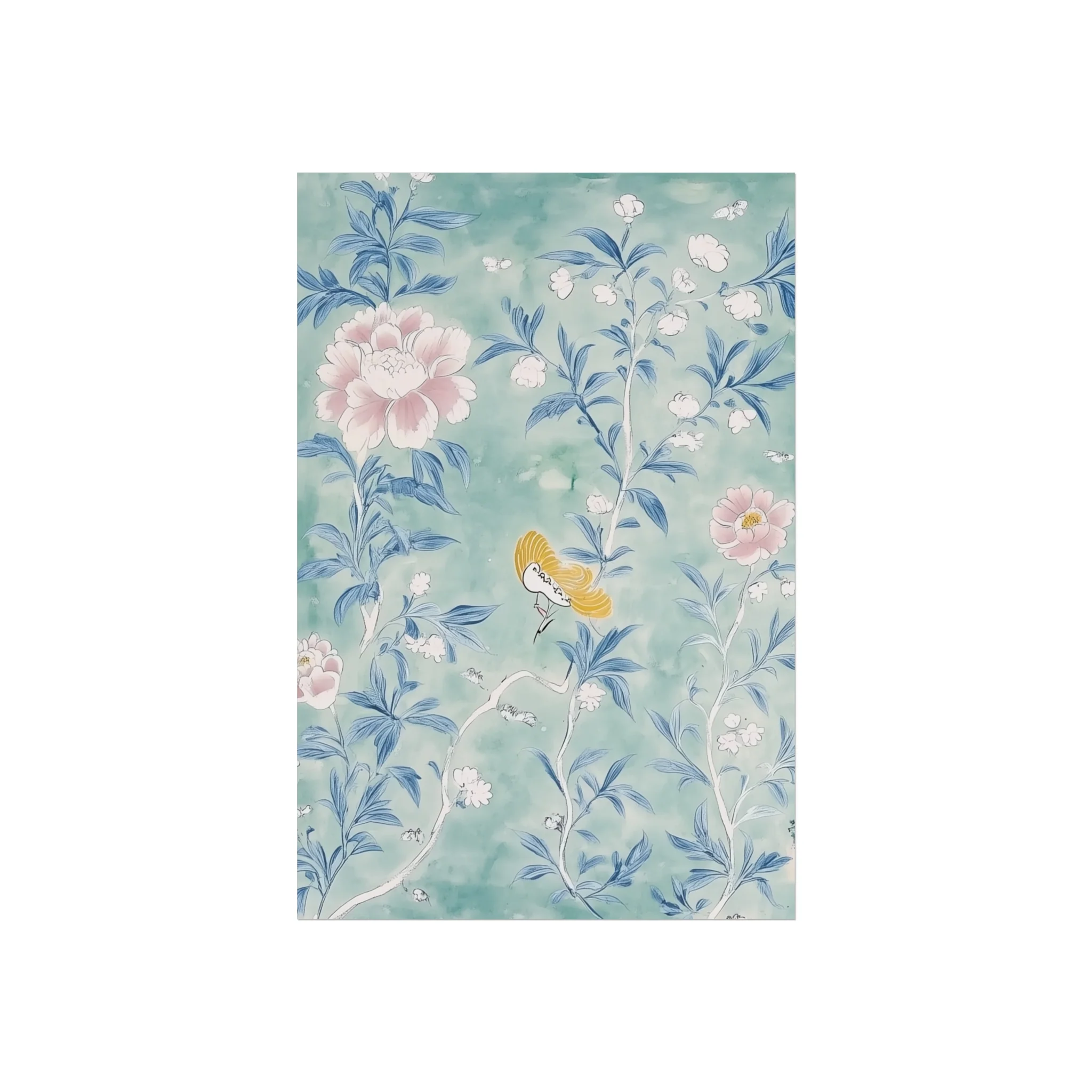 Vintage Chinoiserie Flowers Fine Art Poster - Image 2