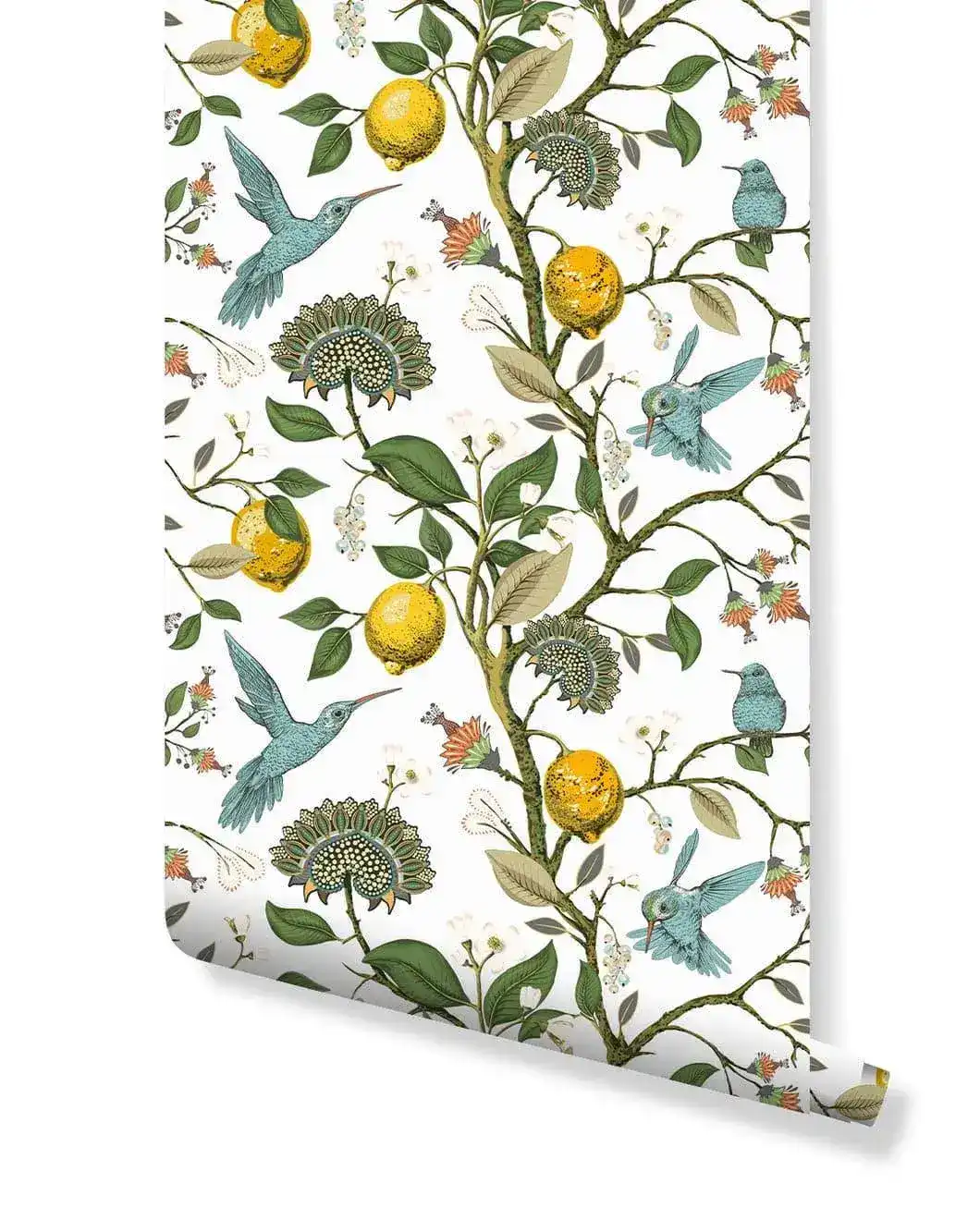 Vintage Hummingbird Chinese Style Birds Tree Branch Wallpaper - Image 3