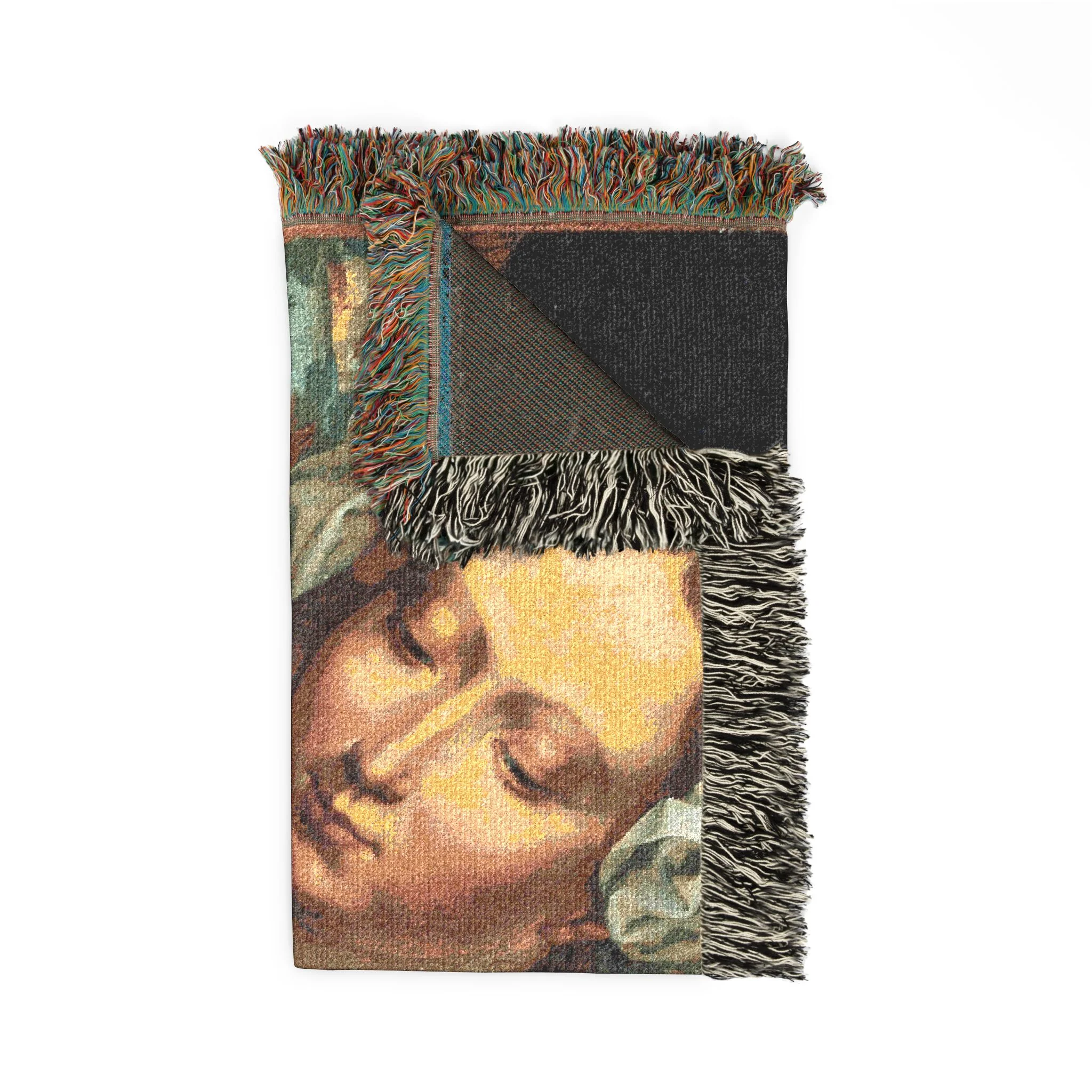 Virgin and Child in a Landscape Woven Throw Blanket - Image 5