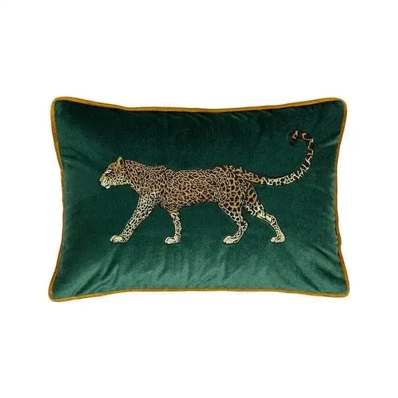 Walking Leopard Velvet Pillow - Image 2
