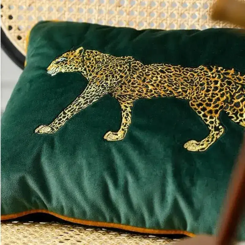 Walking Leopard Velvet Pillow - Image 3