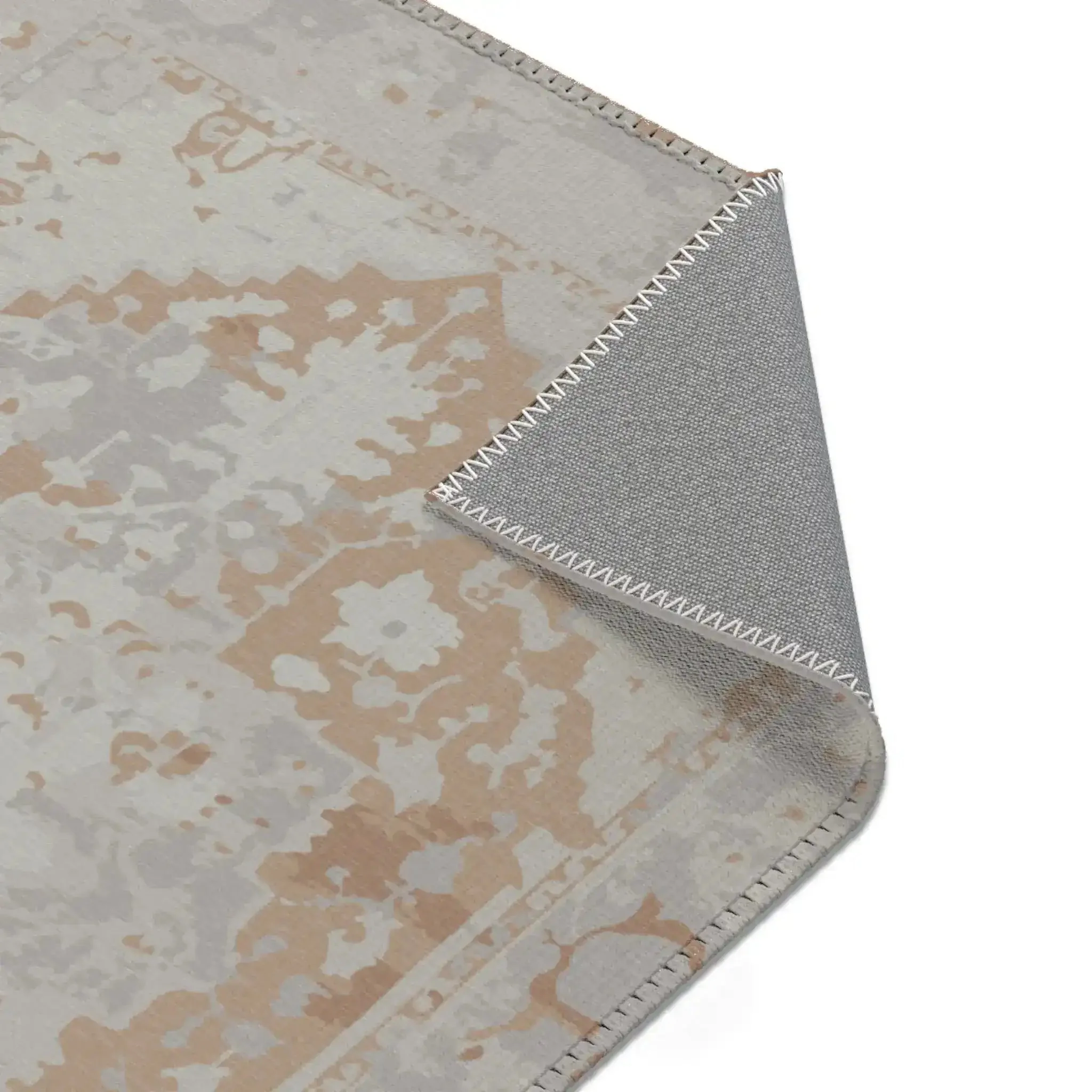 Warm Beige & Ivory Medallion Accent Rug - Image 6