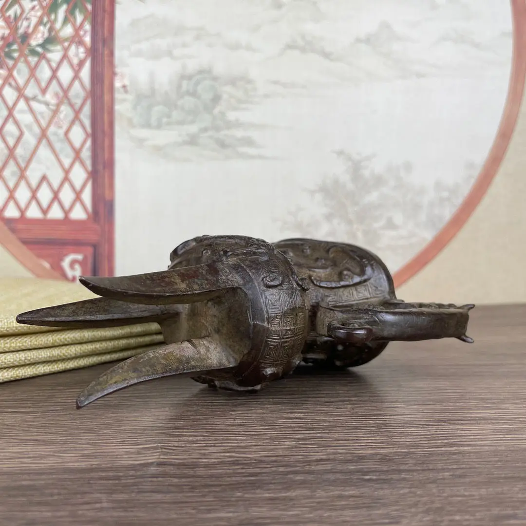 Warring States Dragon-Head Bronze Wine Cup — Antique Reproduction - Image 5