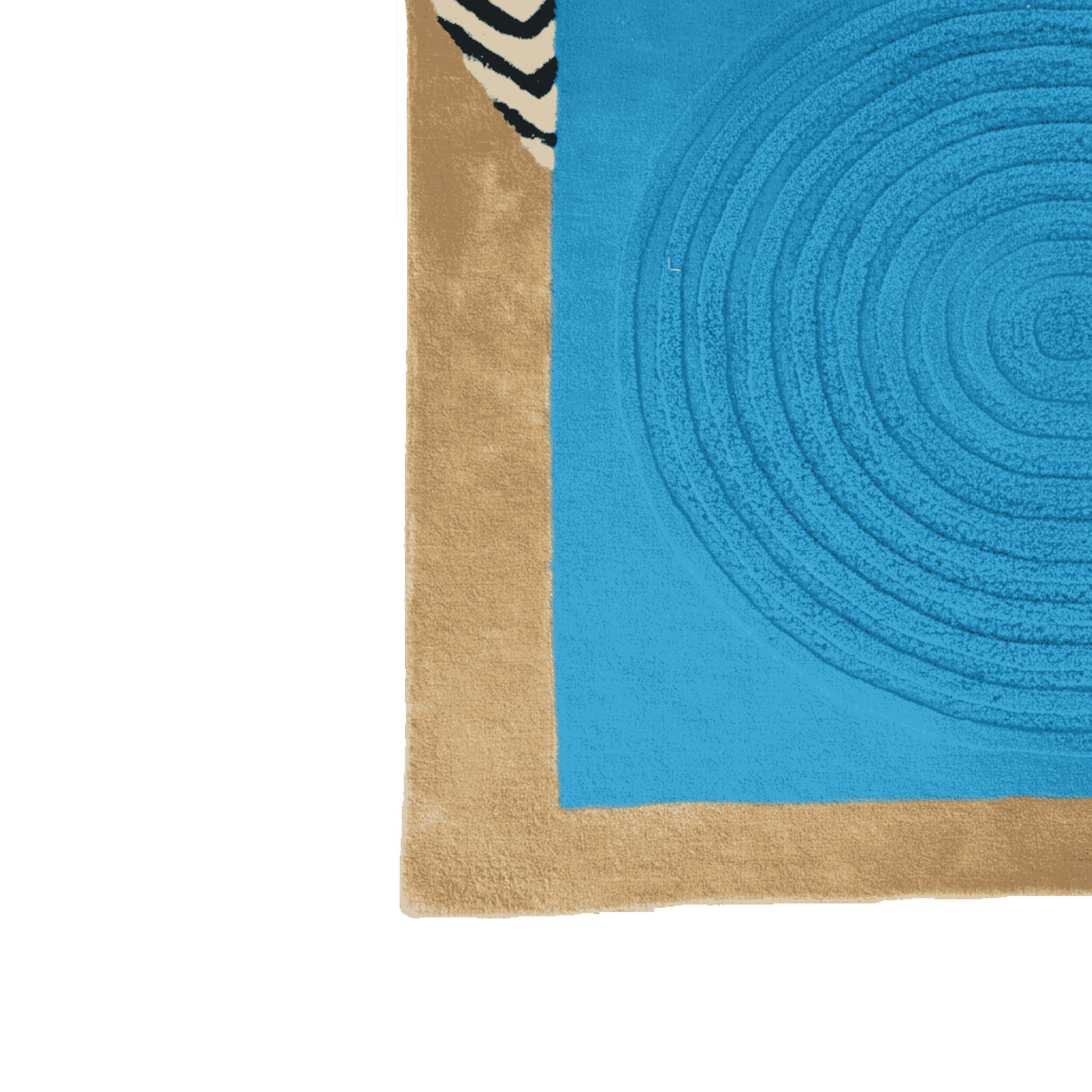 Water Earth and Sun Hand Tufted Wool Rug - Image 7