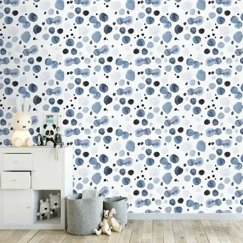 Watercolor Blue and White Abstract Wallpaper - Image 5