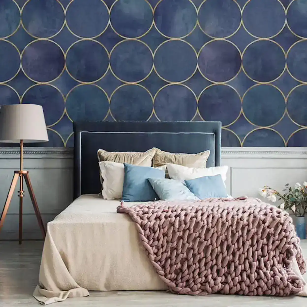 Watercolor Geometric Circles Wall Mural - Image 5