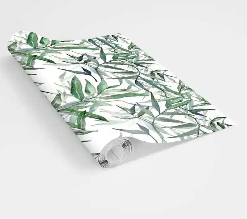 Watercolor Green Bamboo Leaves Botanical Wallpaper - Image 5