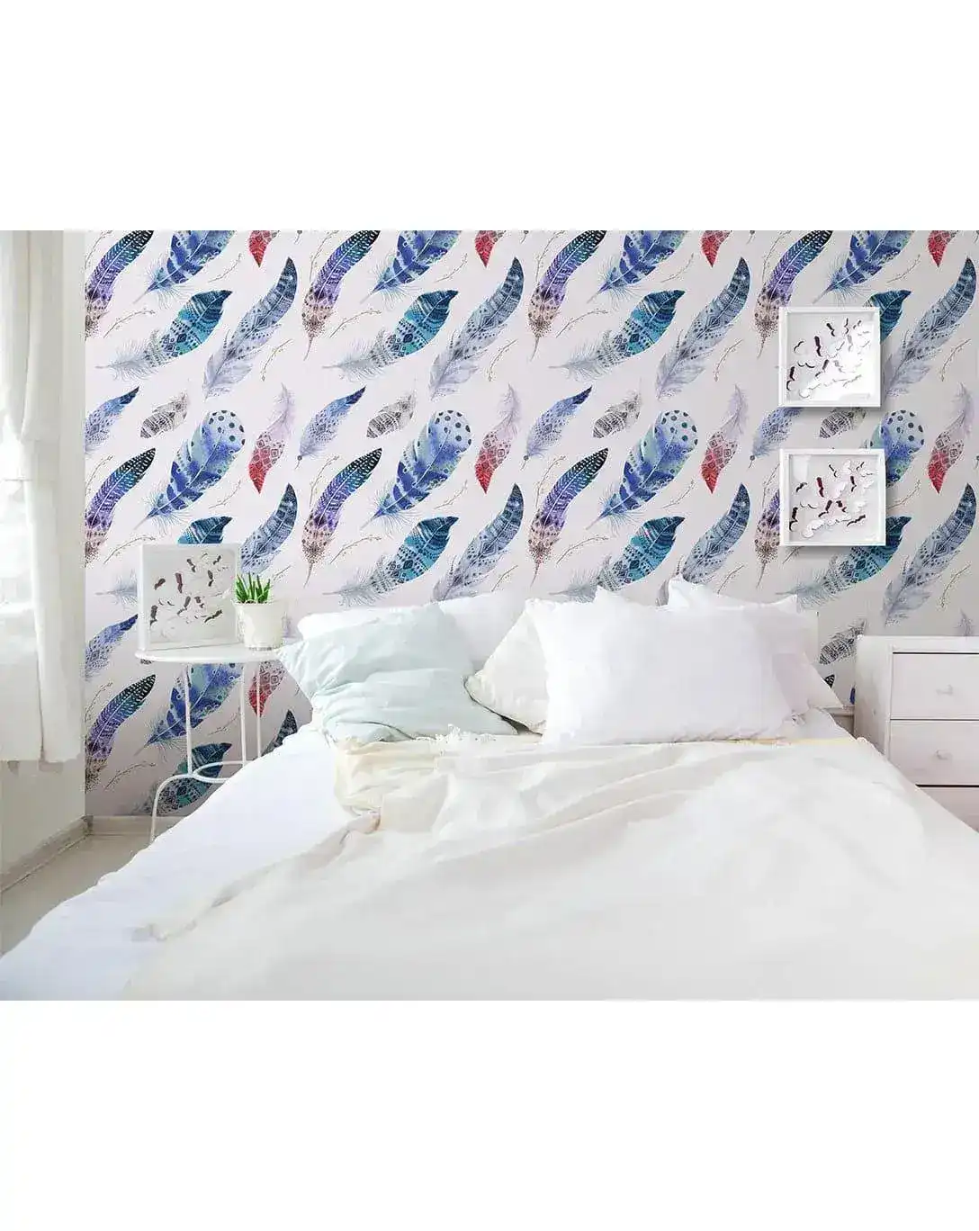 Watercolor Indian Feathers Removable Wallpaper - Image 4