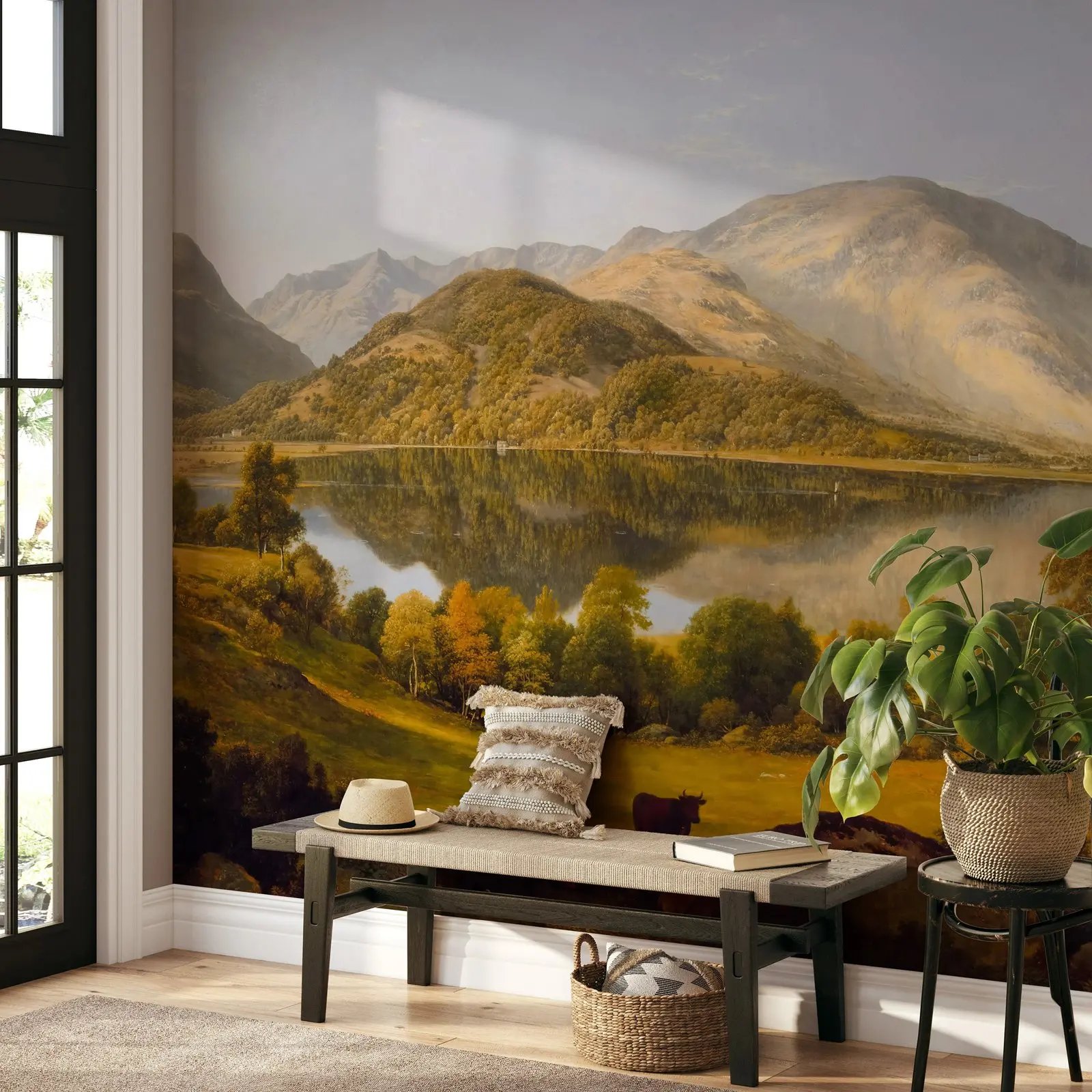 Watercolor Tree and Lake Mural - Image 4