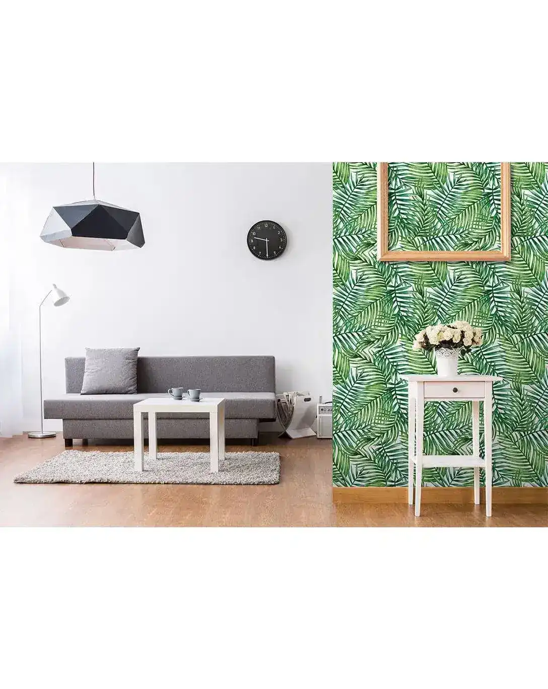 Watercolor Tropical Green Palm Leaves Removable Wallpaper - Image 5
