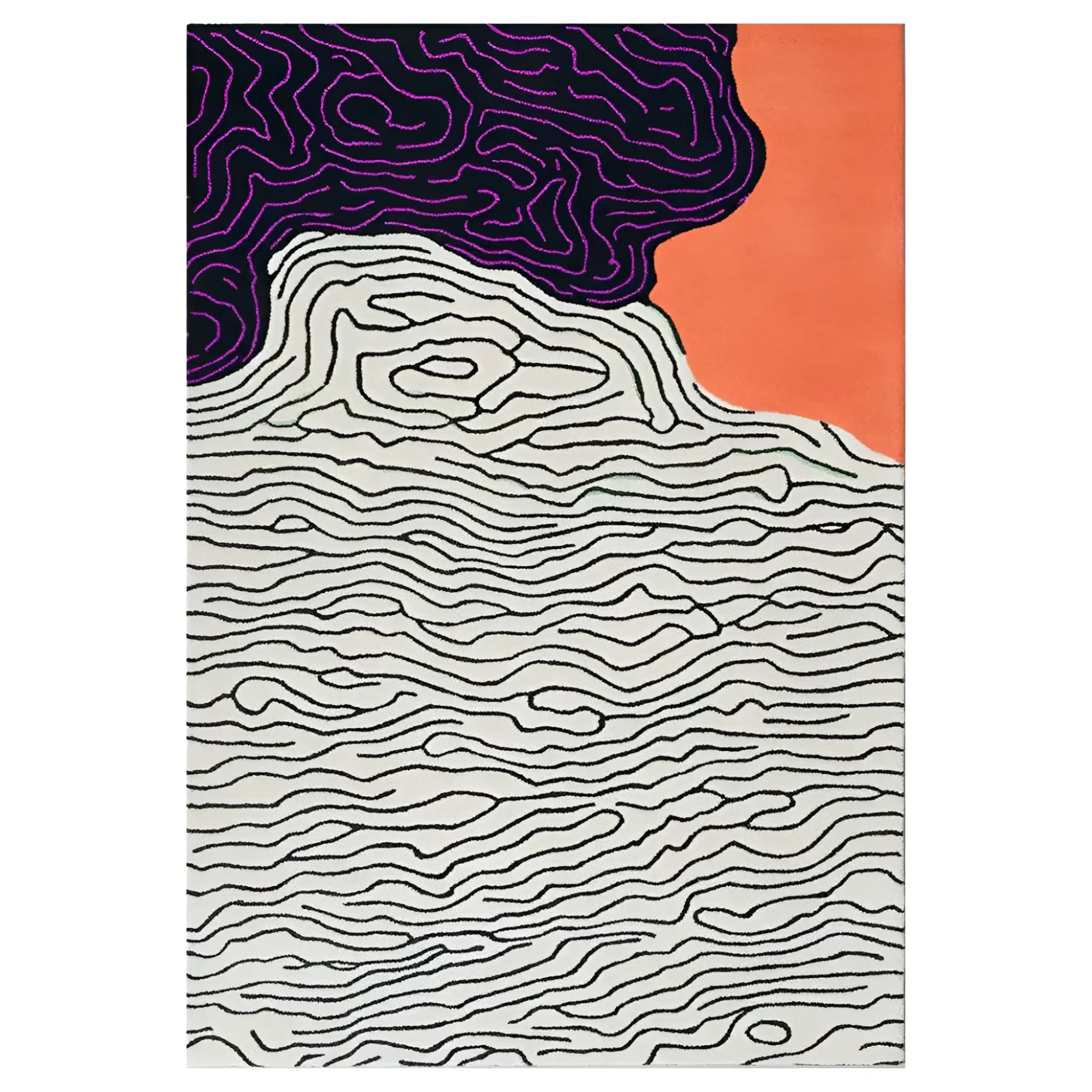 Wave Sketch Hand Tufted Wool Rug