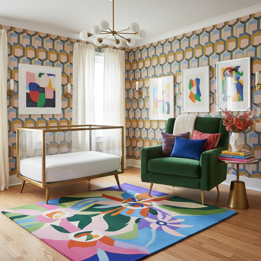 Whimsical Floral Drift Hand Tufted Rug - Image 2