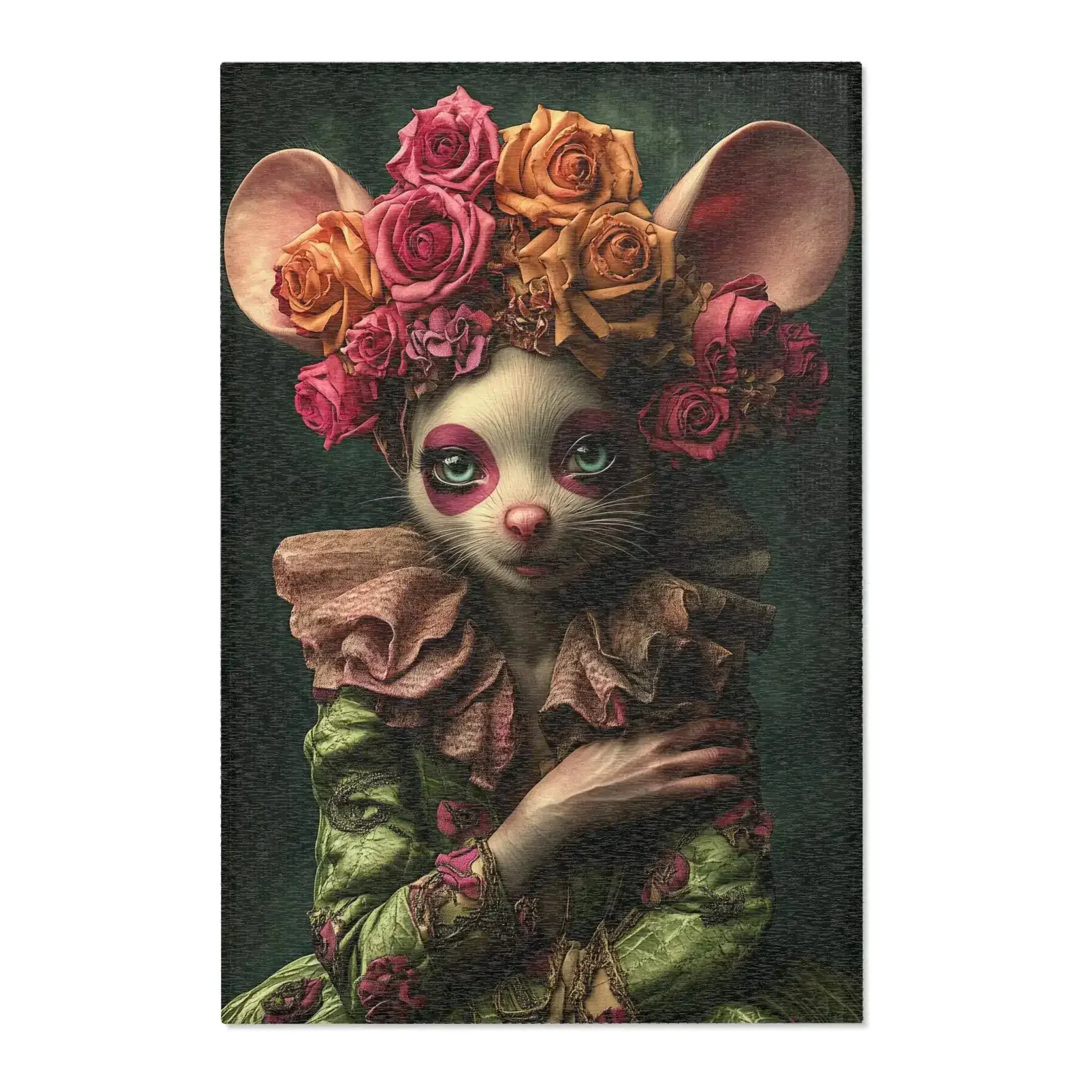 Whimsical Floral Mouse Accent Rug - Image 2