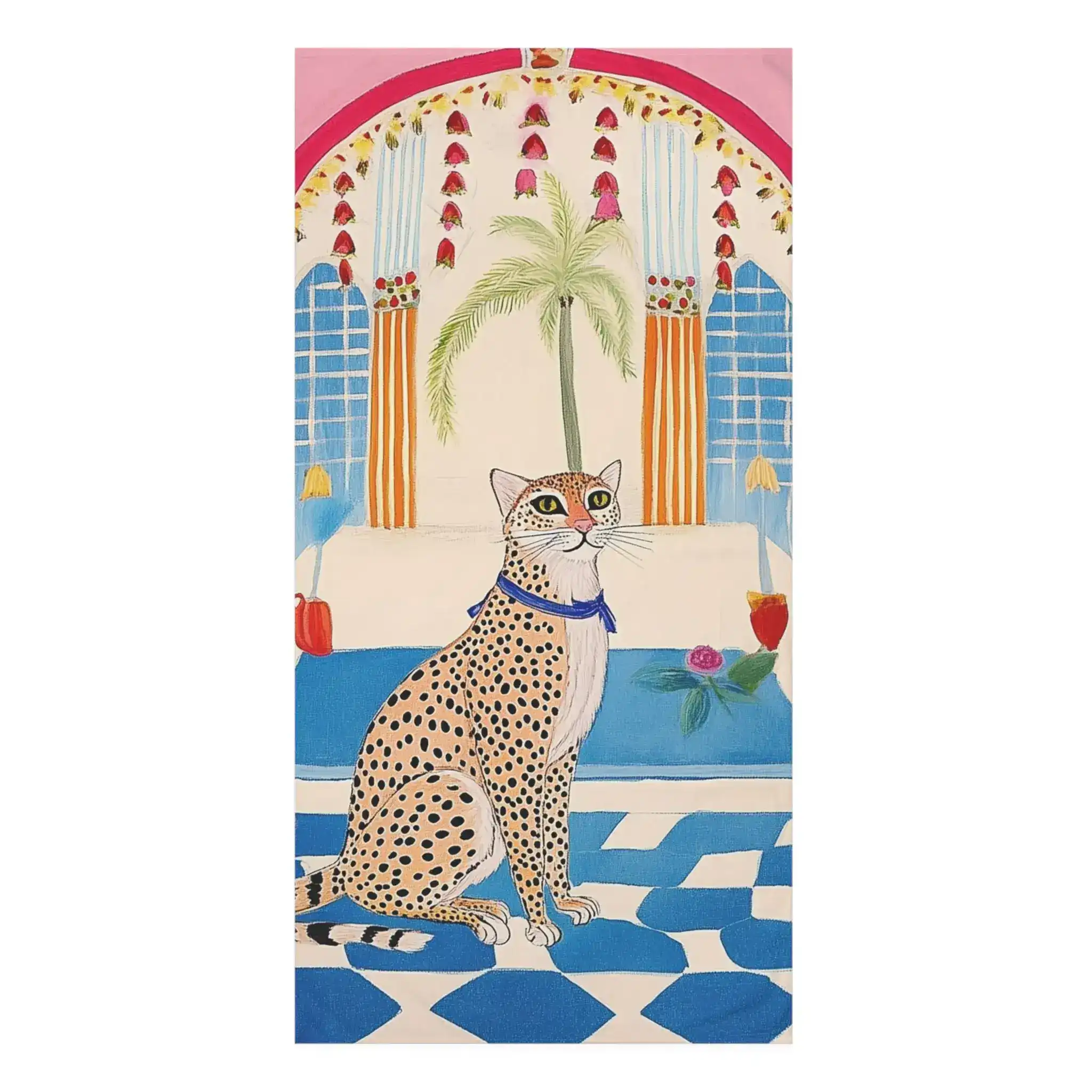 Whimsical Leopard in Vibrant Room Bath Towel