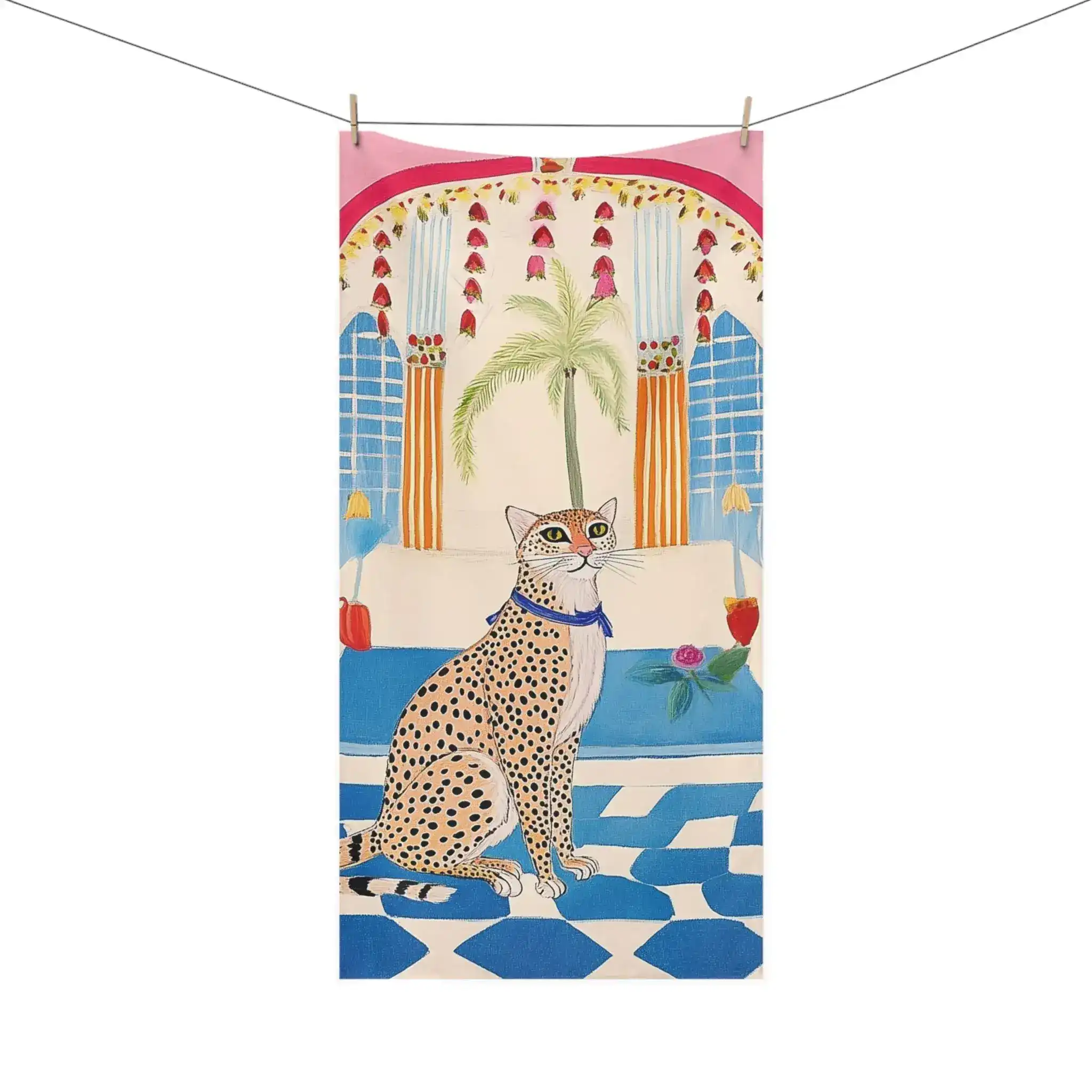 Whimsical Leopard in Vibrant Room Bath Towel - Image 2