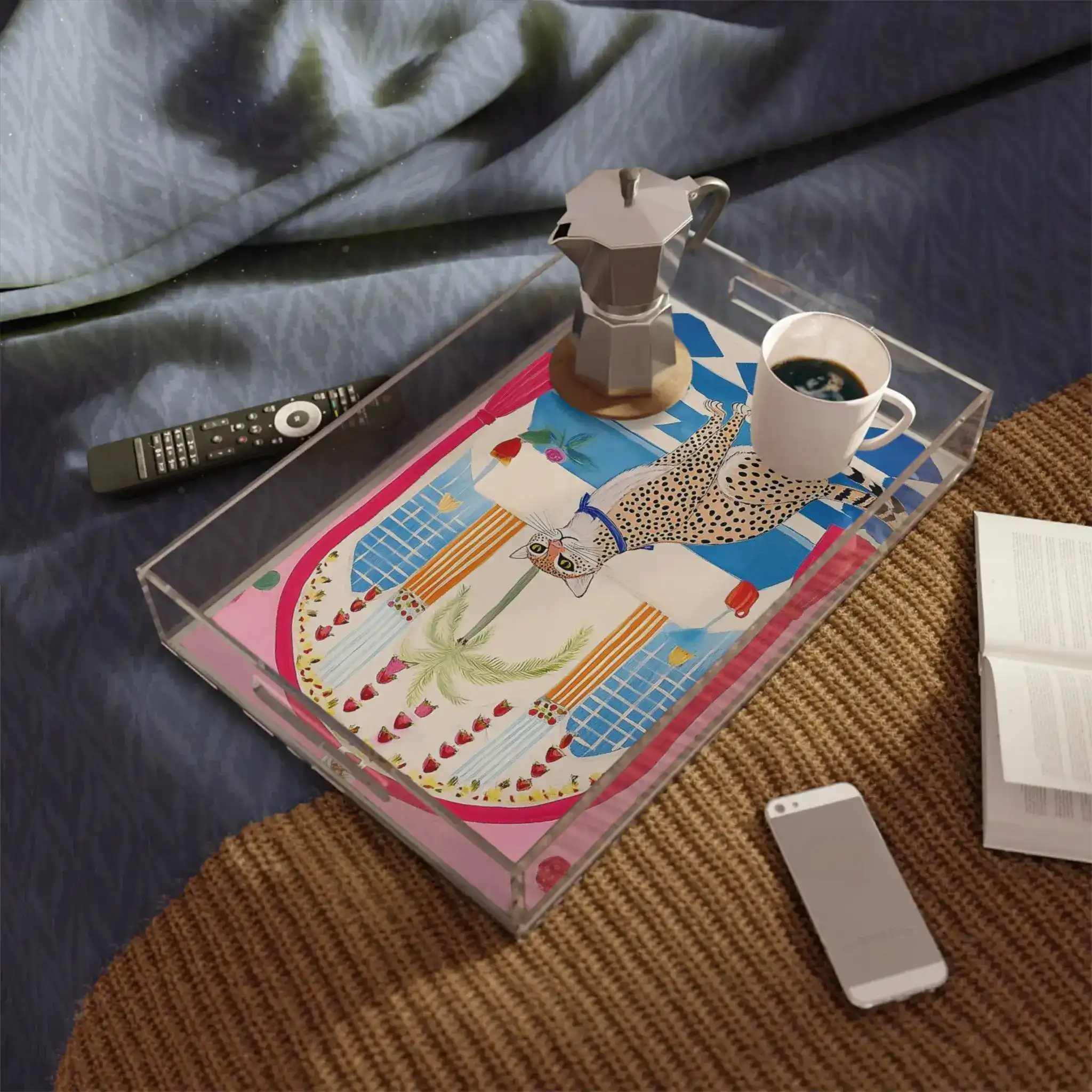 Whimsical Leopard in Vibrant Room Serving Tray - Image 2