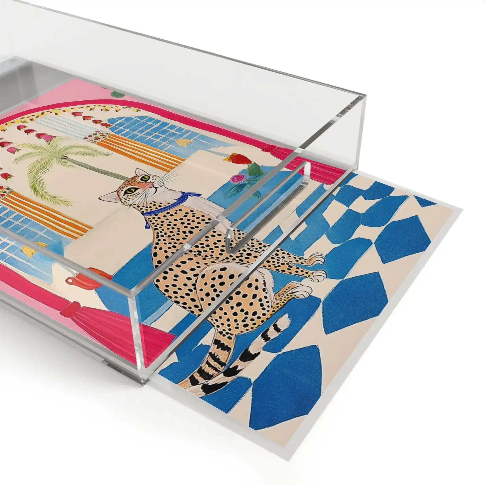 Whimsical Leopard in Vibrant Room Serving Tray - Image 4