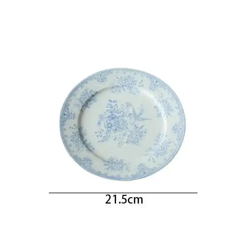 White and Sky Blue Peony Flower Tableware - Image 8