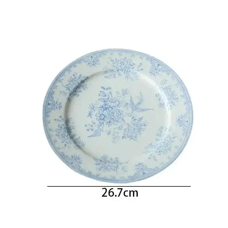 White and Sky Blue Peony Flower Tableware - Image 9