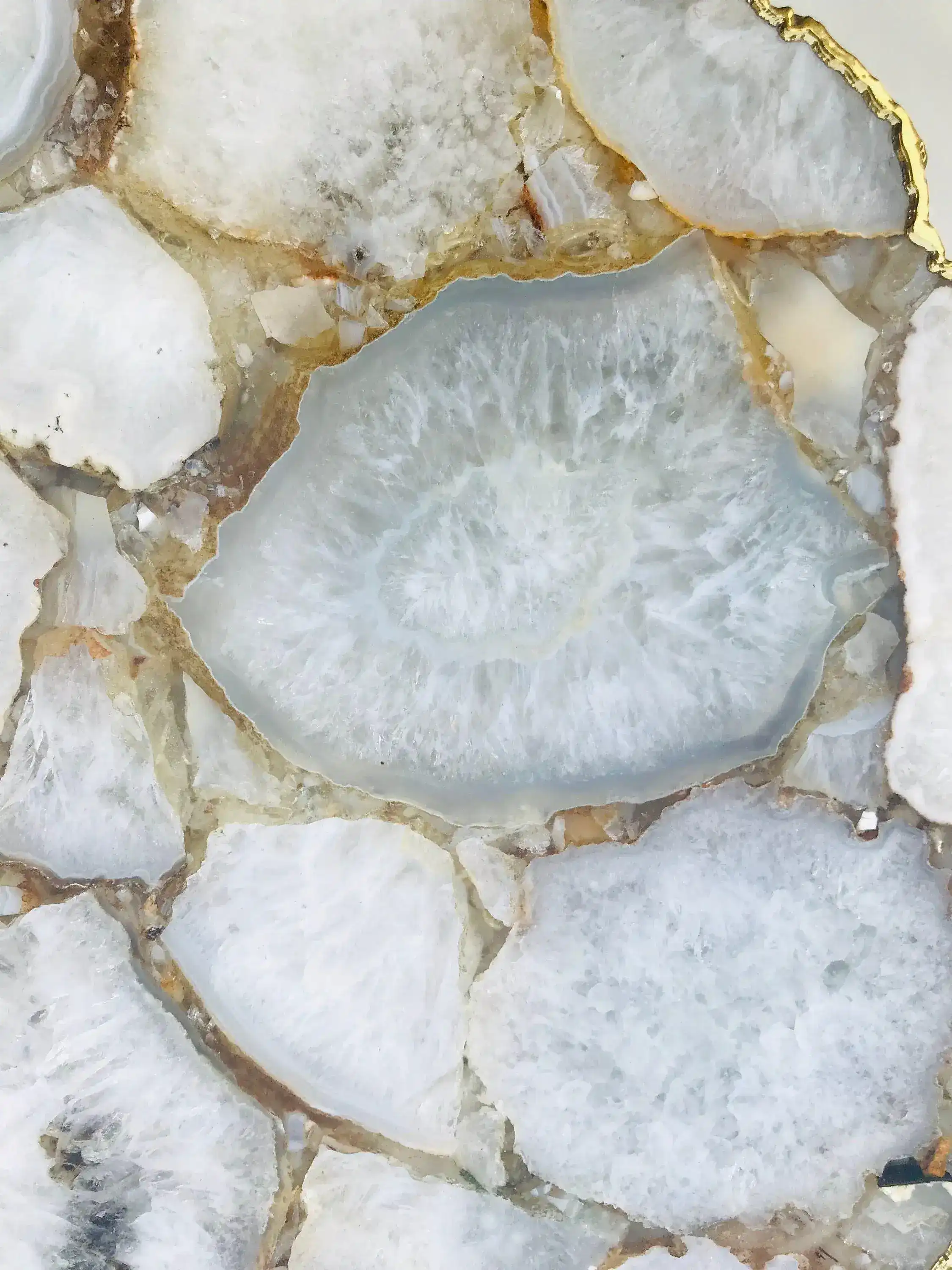 White Crystal Agate Organic Edge Accent Table - Image 6