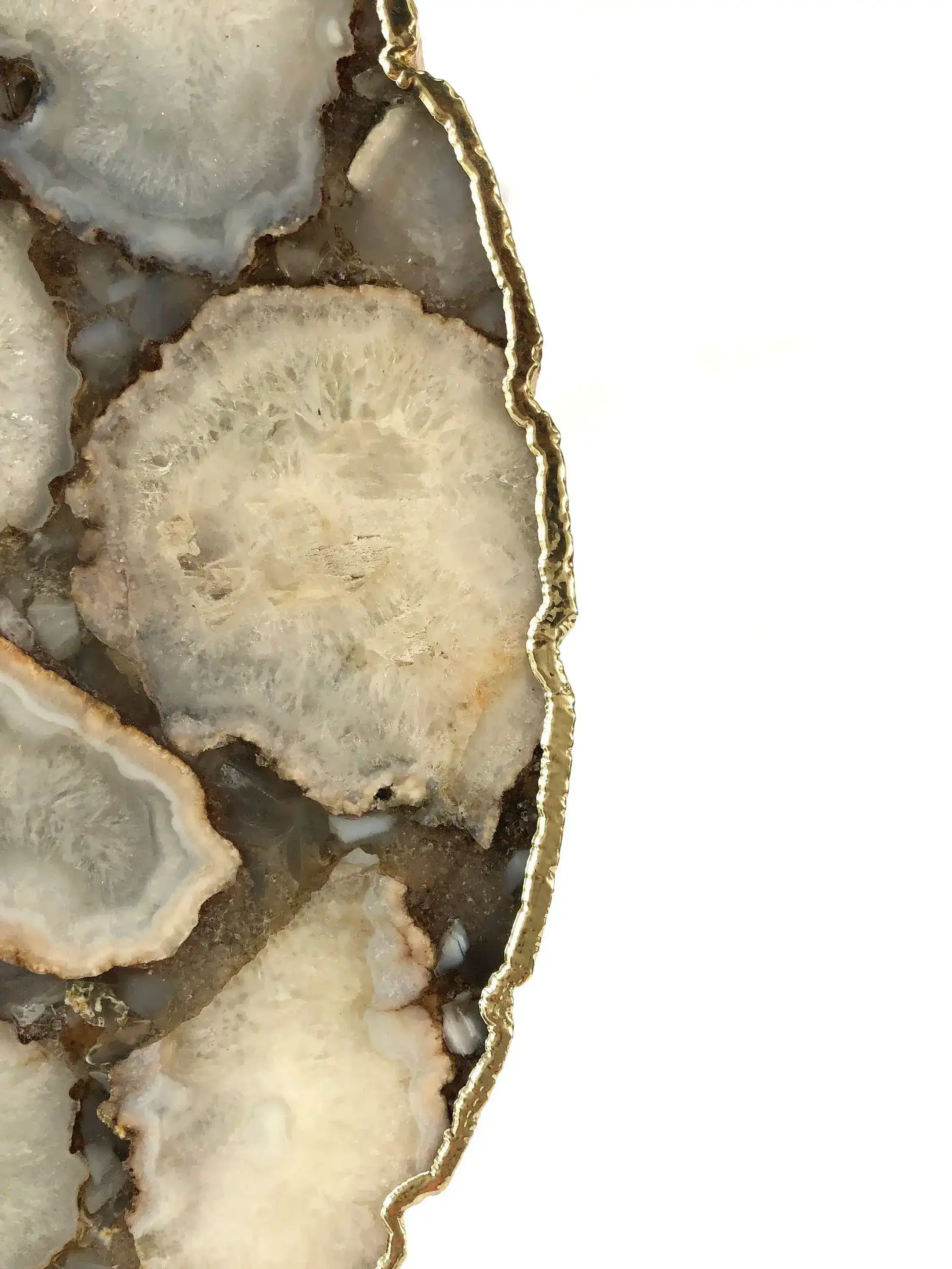 White Crystal Agate Round Nesting Tables - Set of 3 - Image 7
