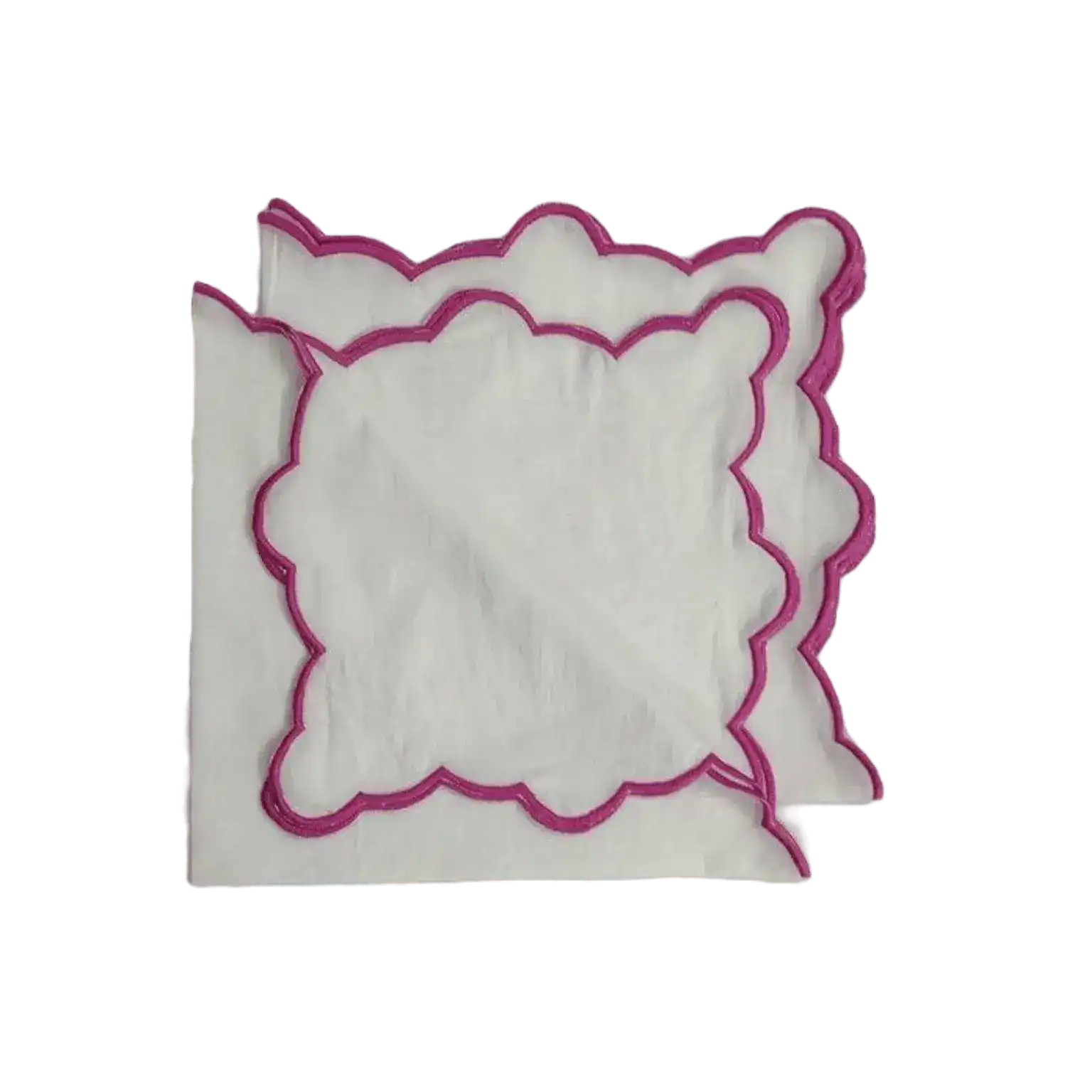White Linen Zig Zag Embroidered Napkins Set - Image 8