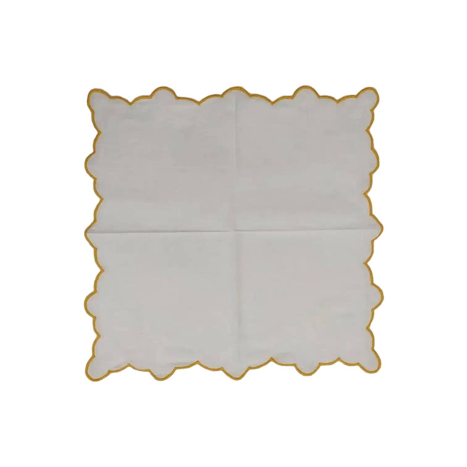 White Linen Zig Zag Embroidered Napkins Set - Image 9