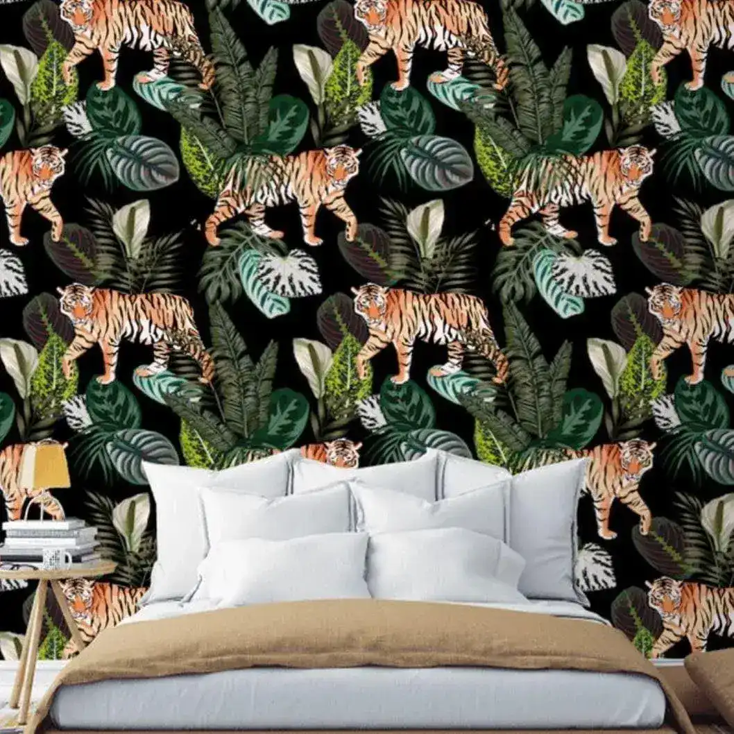 Wild Tigers in Tropical Jungle Wallpaper - Image 6