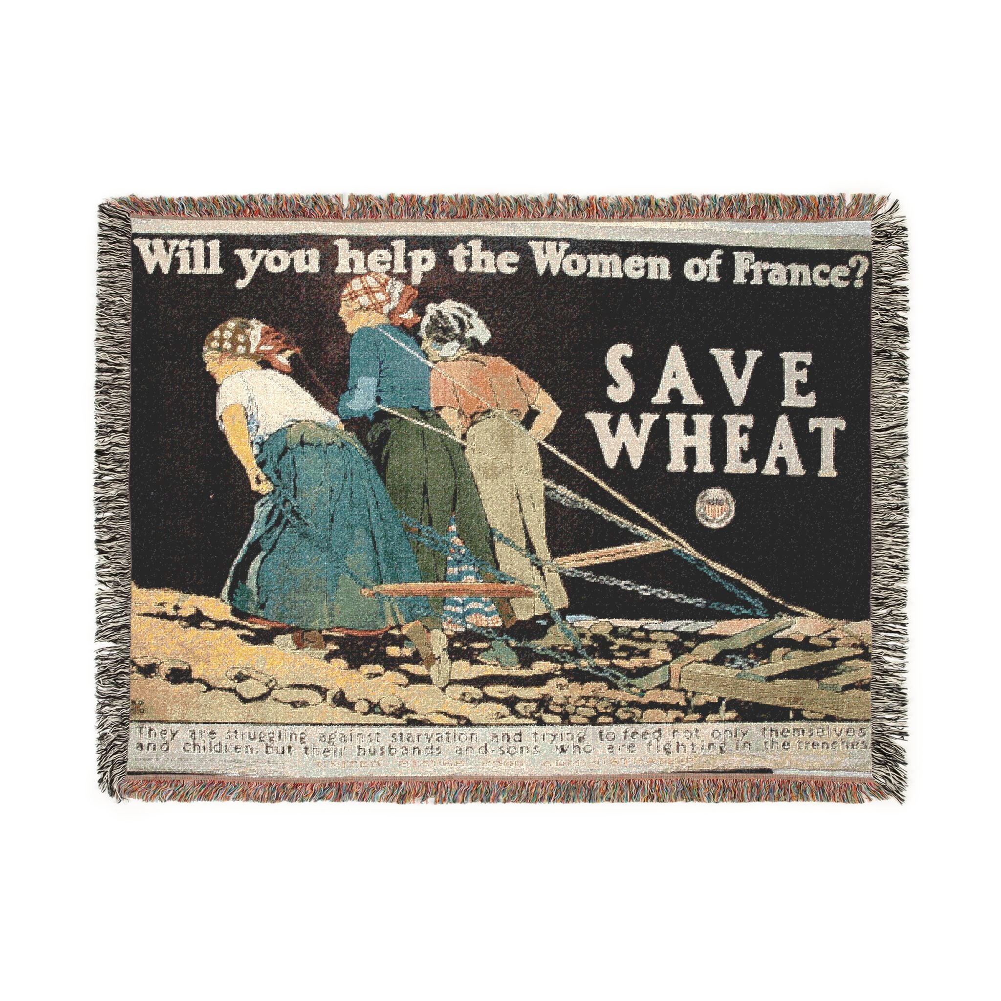 will-you-help-the-women-of-france-edward-penfield-wwi | Woven Tapestry Blanket - Image 10