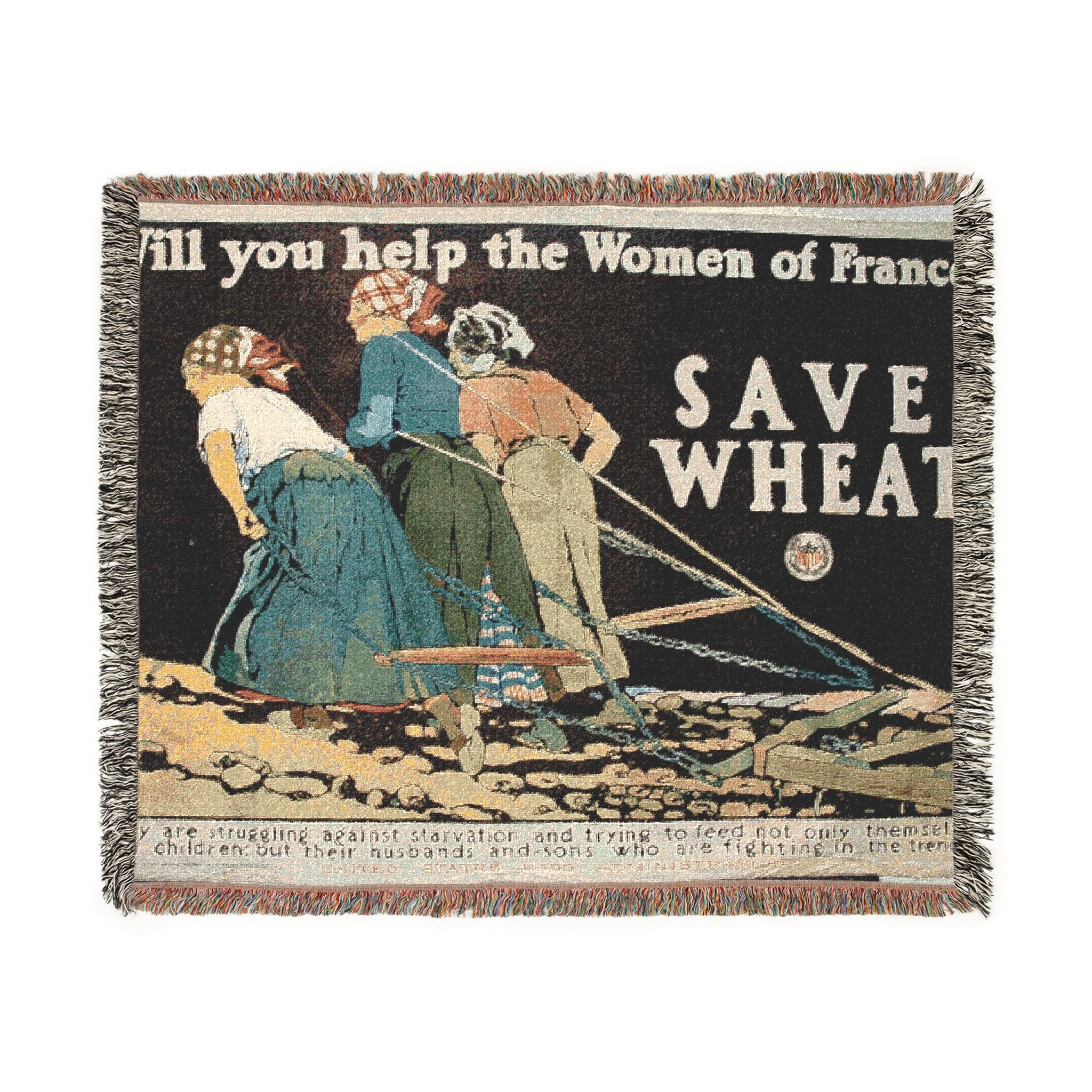 will-you-help-the-women-of-france-edward-penfield-wwi | Woven Tapestry Blanket - Image 2
