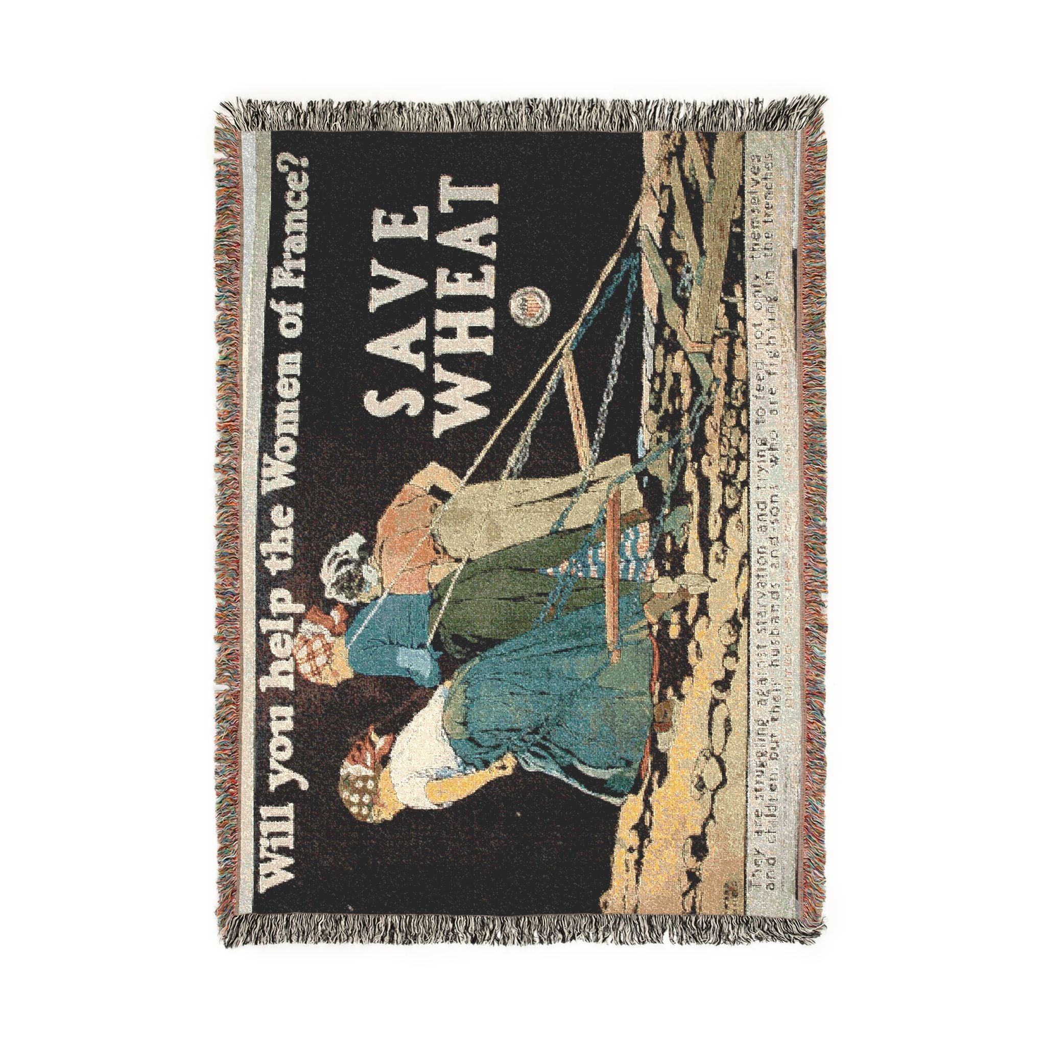 will-you-help-the-women-of-france-edward-penfield-wwi | Woven Tapestry Blanket - Image 6