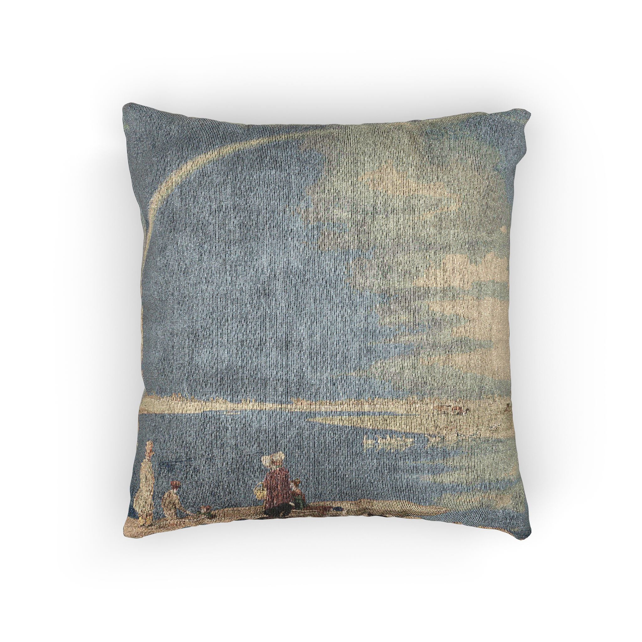 William Turner - An April Shower A View from Binsey Ferry Near Oxford, Looking Towards Port Meadow and Godstow | Woven Pillow - Image 3
