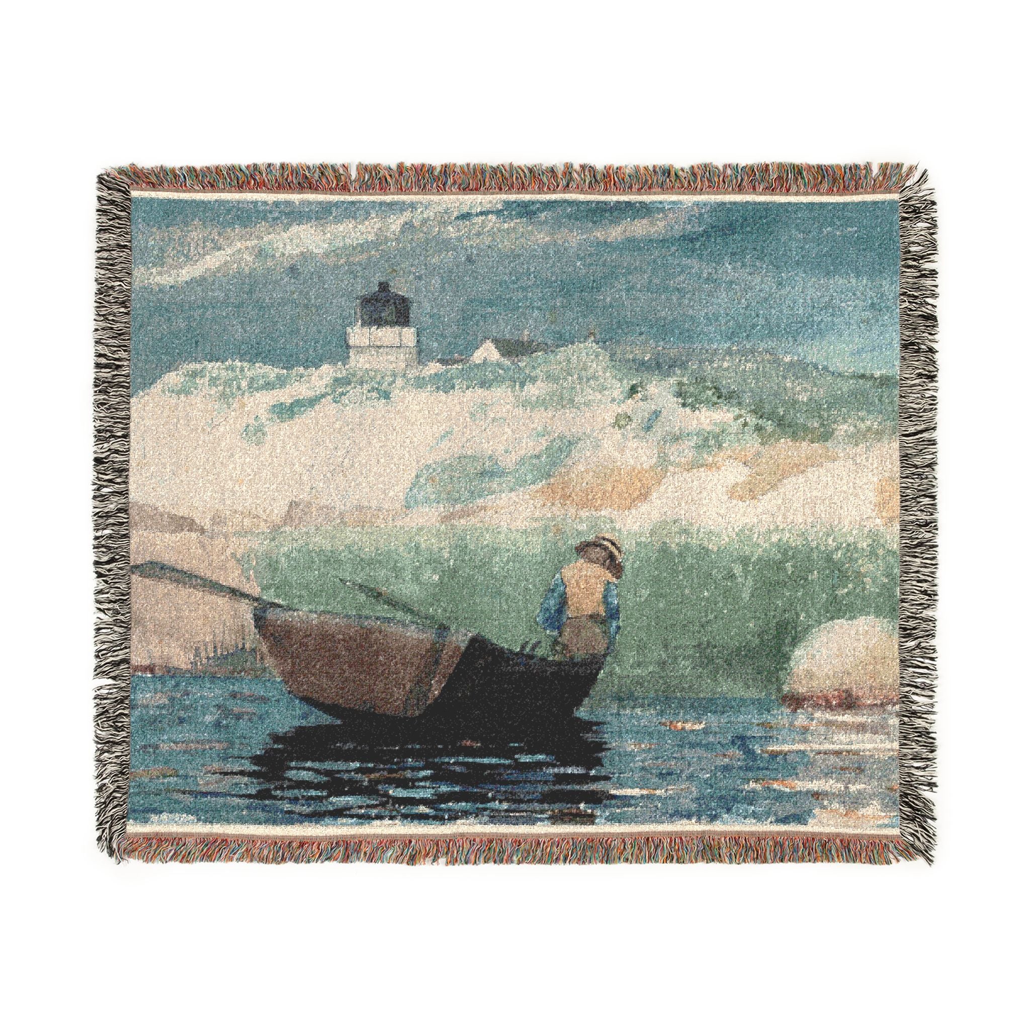 Winslow Homer - Boy in Boat, Gloucester | Woven Tapestry Blanket - Image 7