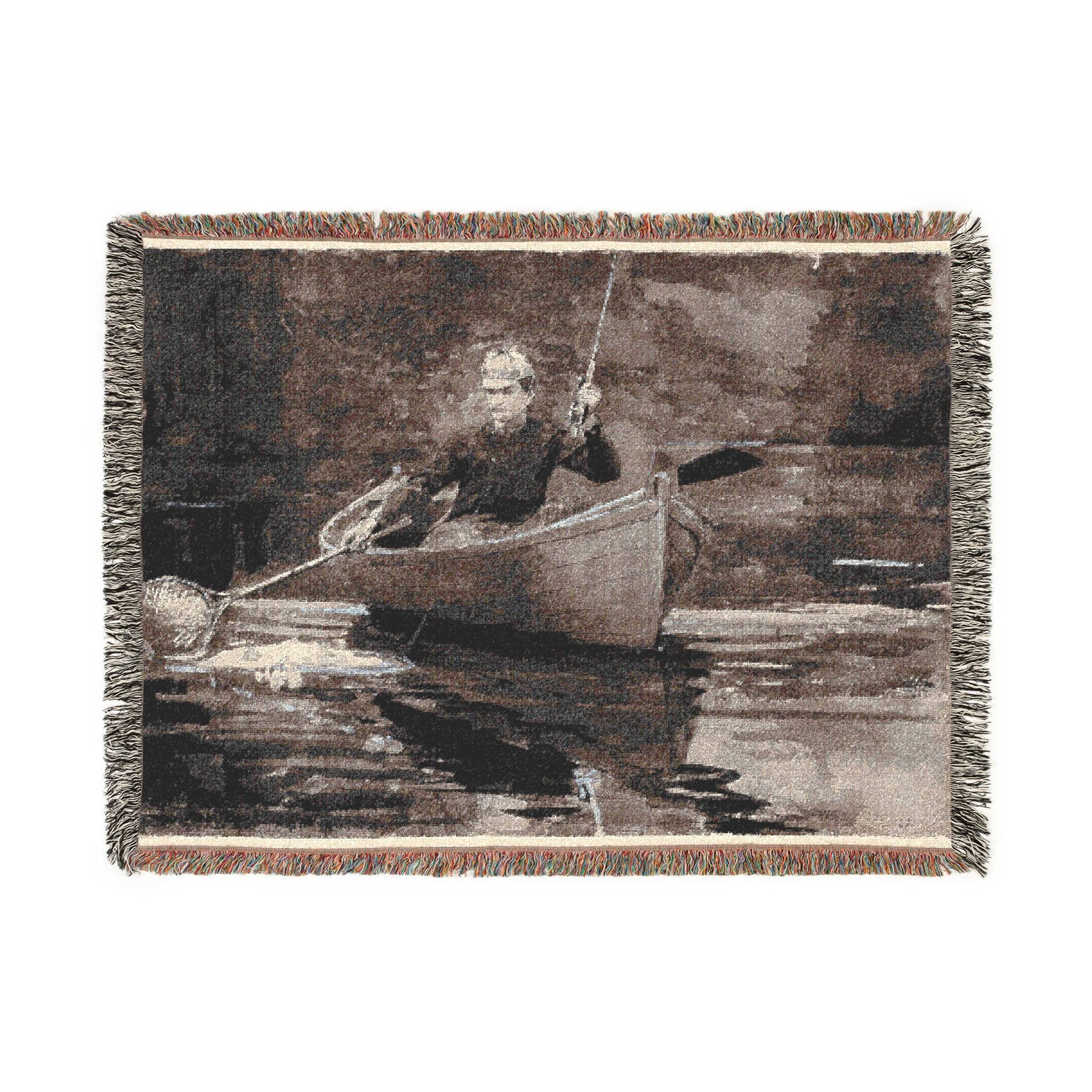 Winslow Homer - Netting the Fish | Woven Tapestry Blanket - Image 10