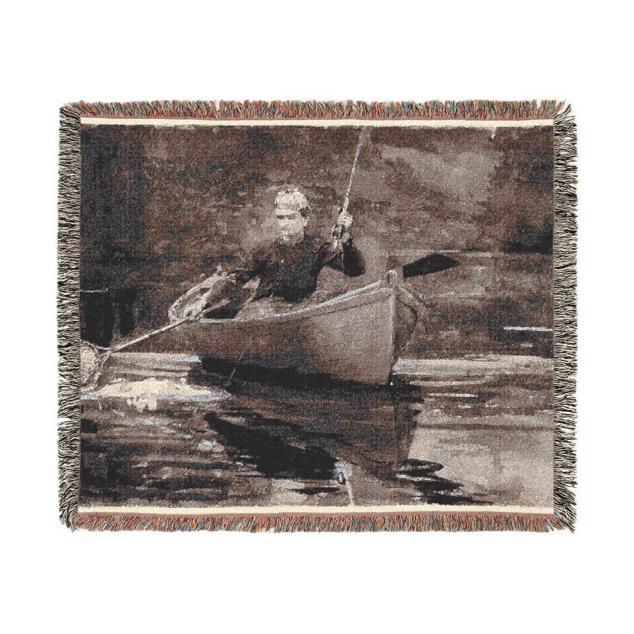 Winslow Homer - Netting the Fish | Woven Tapestry Blanket - Image 2